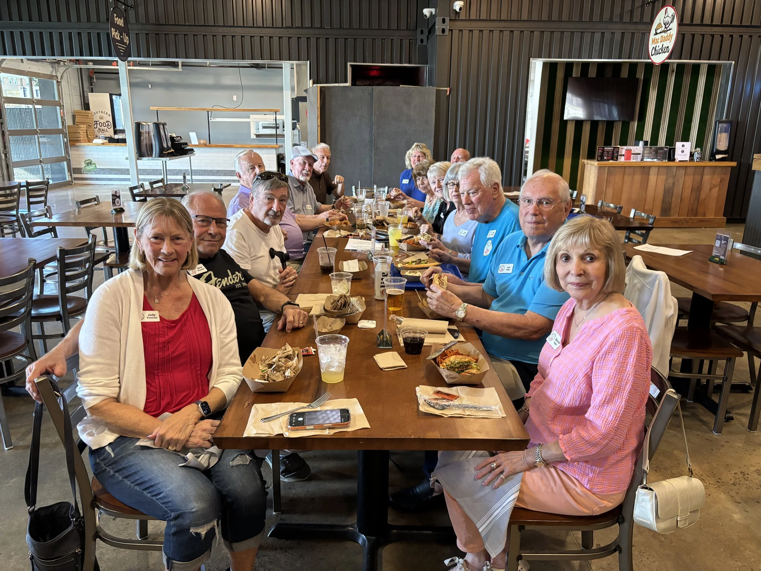 Southern Weaving Food Hall - March 23 - Jody Pimental, Jerry Pimental, Leo Glaude, Ron Williams, Gary Phillips, Joe Colletti, Penney Baumgartner, David Baumgartner, Joy Phillips, Tanny Williams, Jean Roberts, Rob Roberts, Lee Bates, Bonnie Taylor.