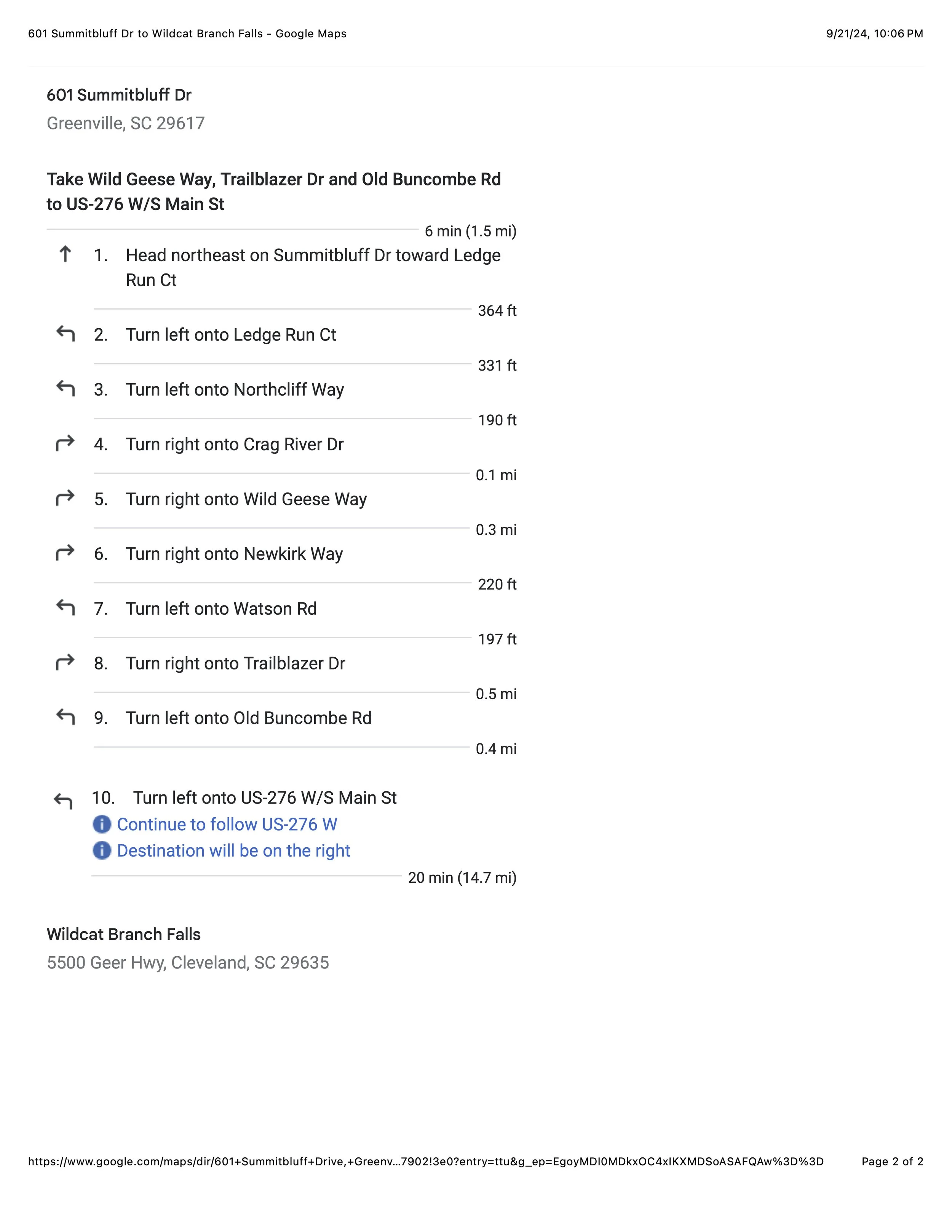 Google Maps Route - page 2
