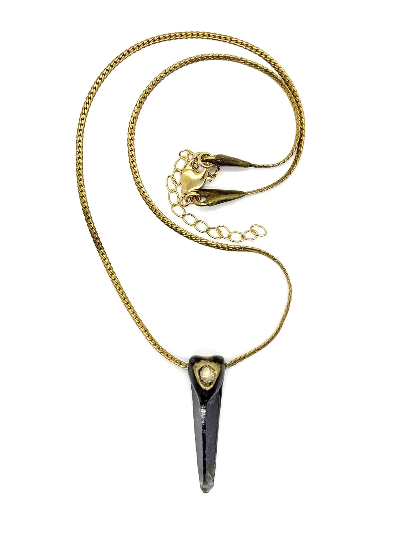 Moonglow-armed with ardor-black lithium quartz crystal necklace
