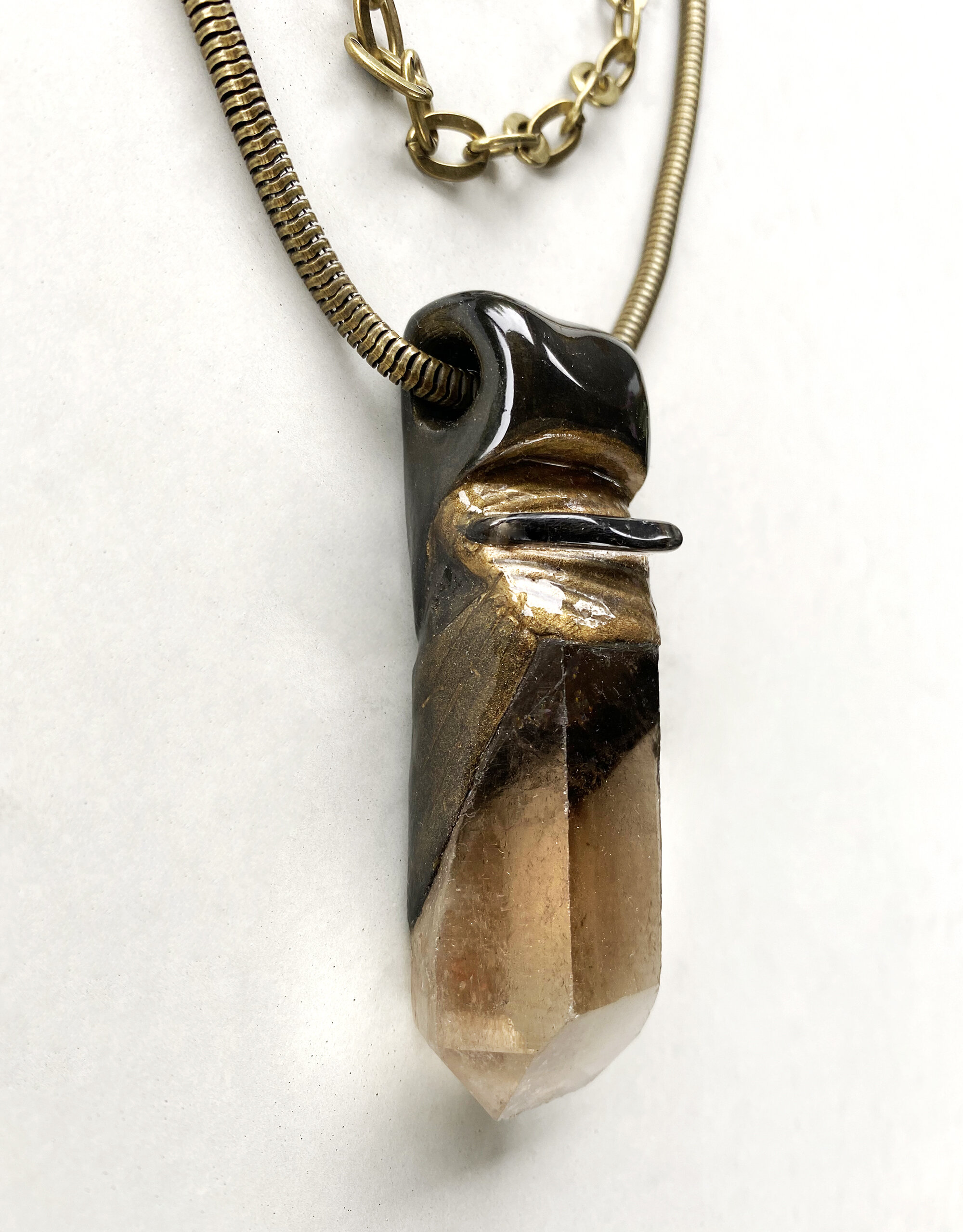 Rare Raw Cut Smoky Quartz Pendant