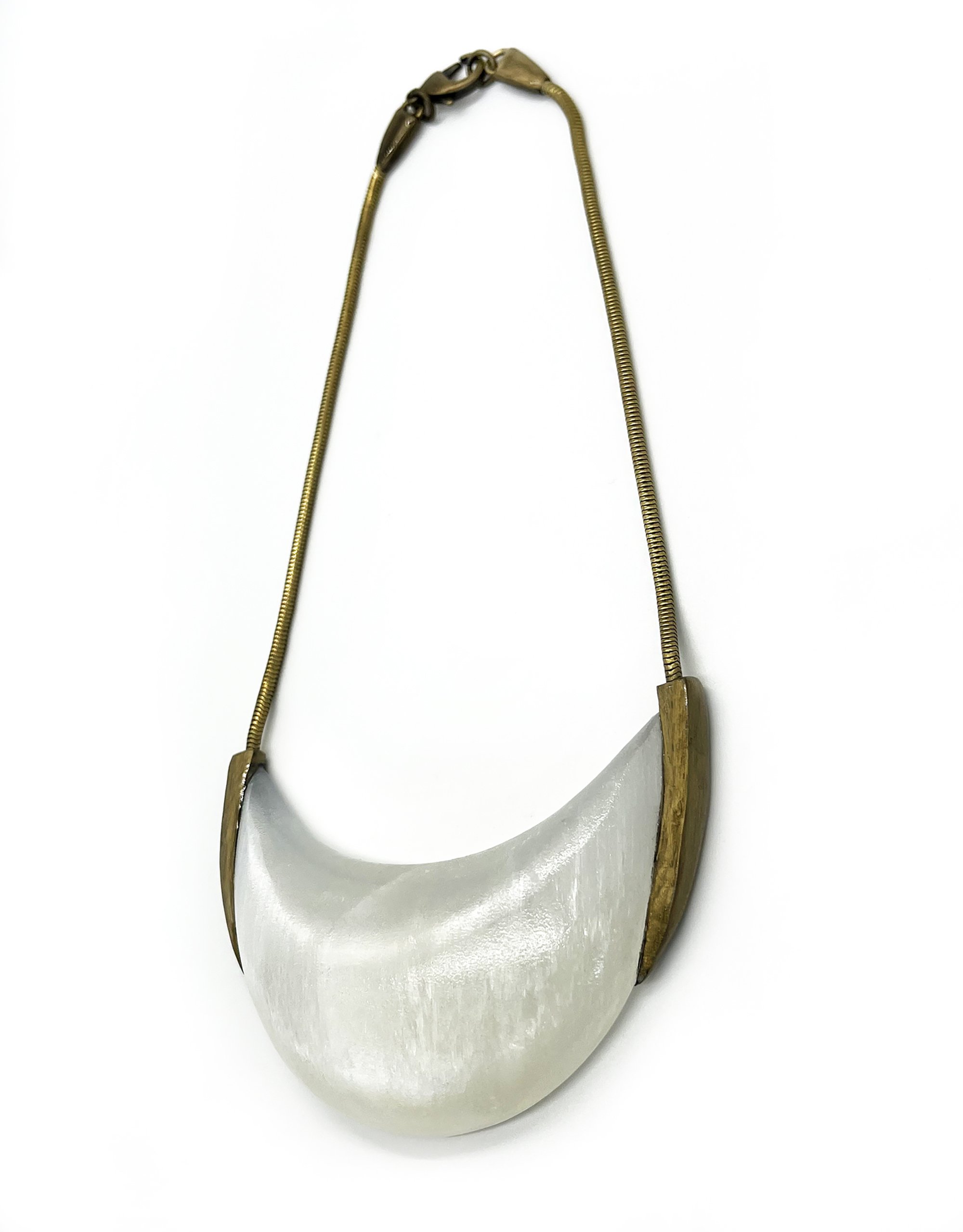 Selenite Moon Necklace