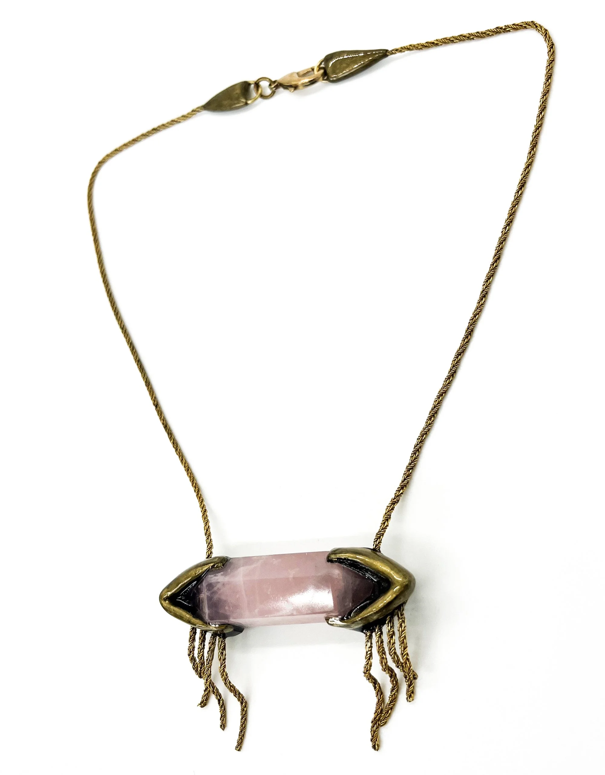 The Origin #27 Double Terminated Rose Quartz Crystal Necklace