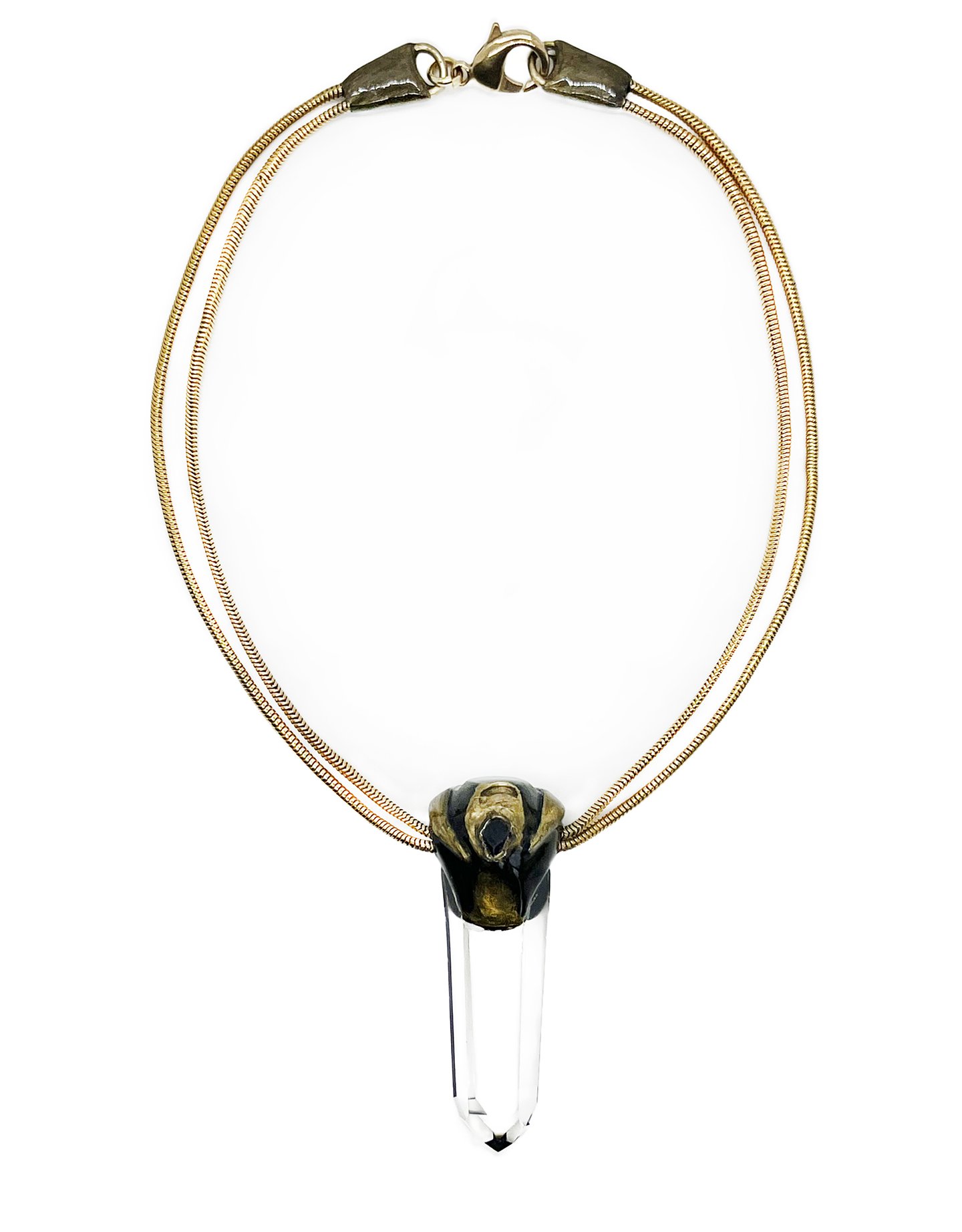 The Muse #2 Quartz Crystal And Garnet Quartz Necklace