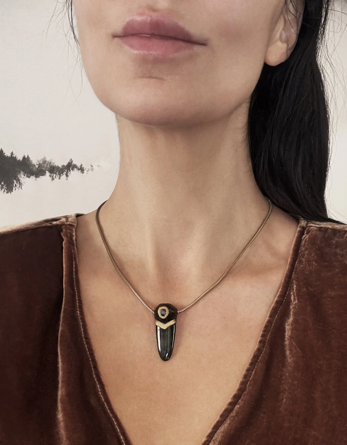 armed with ardor-melody #2-moonstone obsidian necklace-on.jpeg