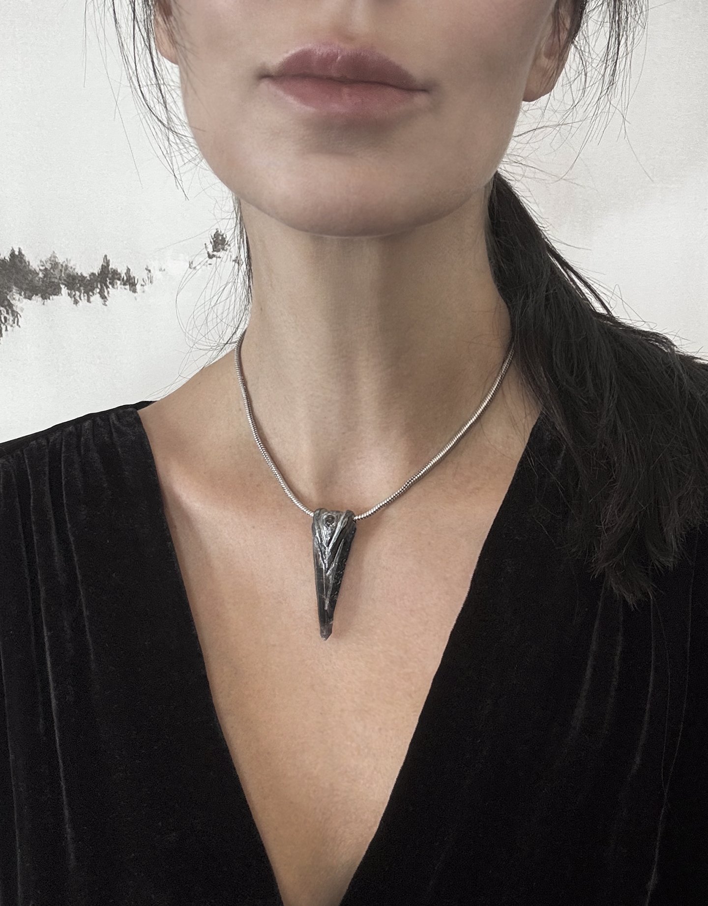Blue Moon #2 Lithium Quartz Crystal Necklace