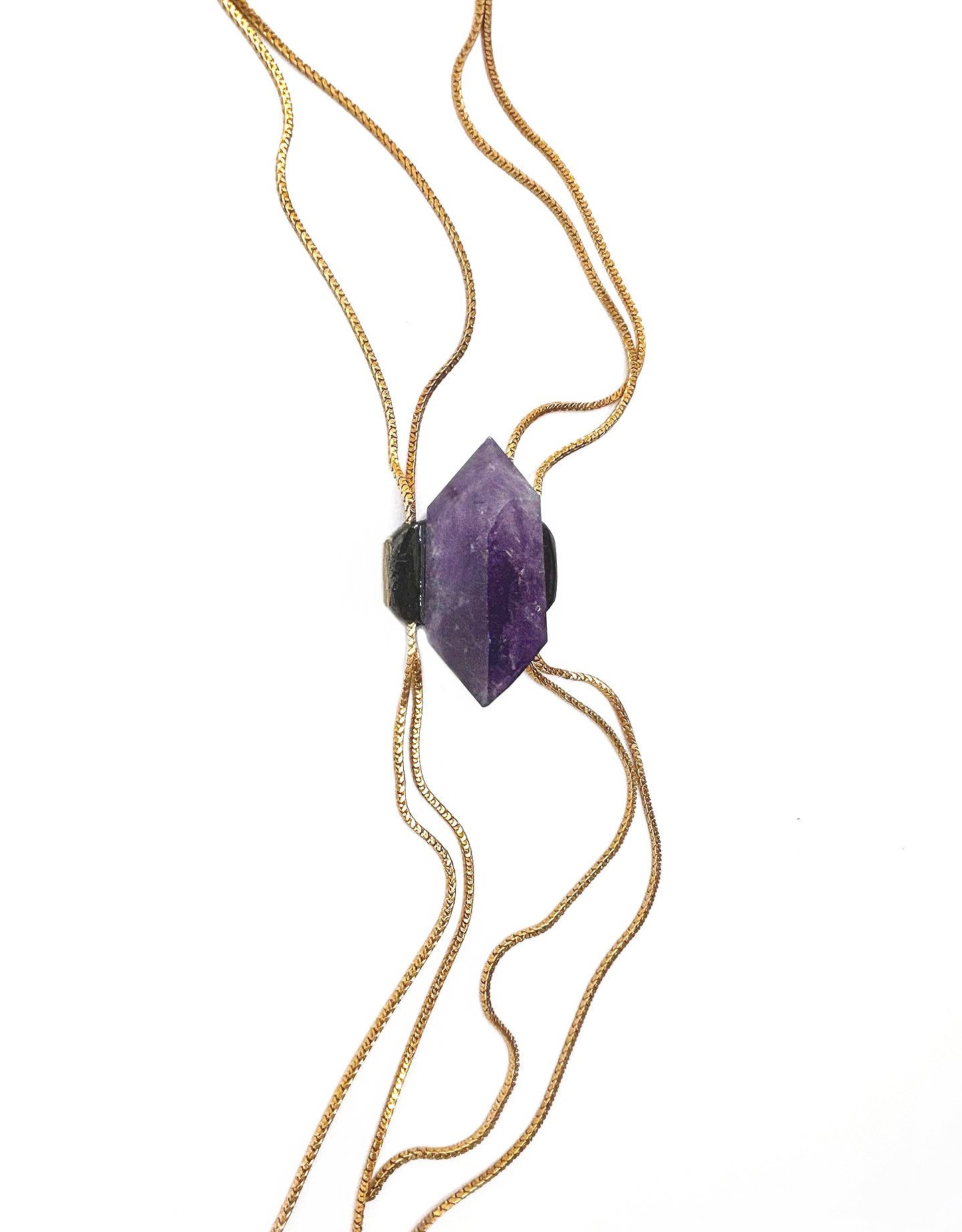 The Angel #70 Amethyst Lariat Necklace