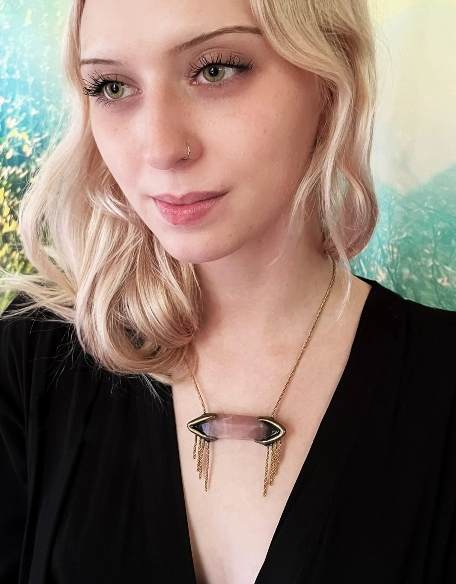 The origin #27 Double Terminated Rose Quartz Crystal Necklace