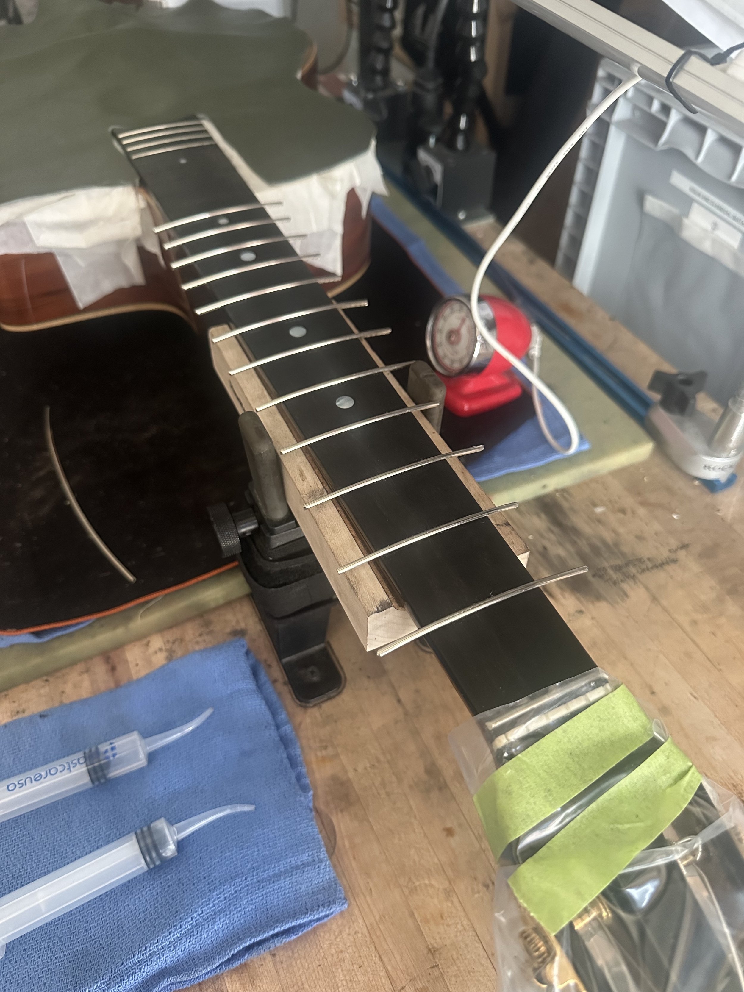 Refretting Dupont MD-50B