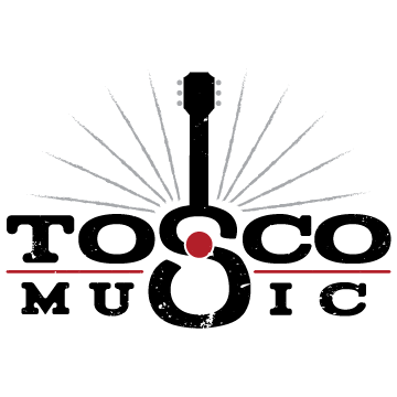 Tesla logo with red dot and stylized lines radiating outward.