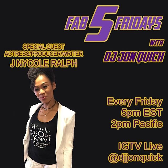 Come join us TODAY !  LIVE @ 5pm
Help us spread the joy of love, laughter, and music in a time when we aaaall need it!
I&rsquo;ll be sharing my top 5 favorite songs of all TIME... among other things 😉 @djjonquick &mdash;&mdash;&mdash;&mdash;&mdash;&