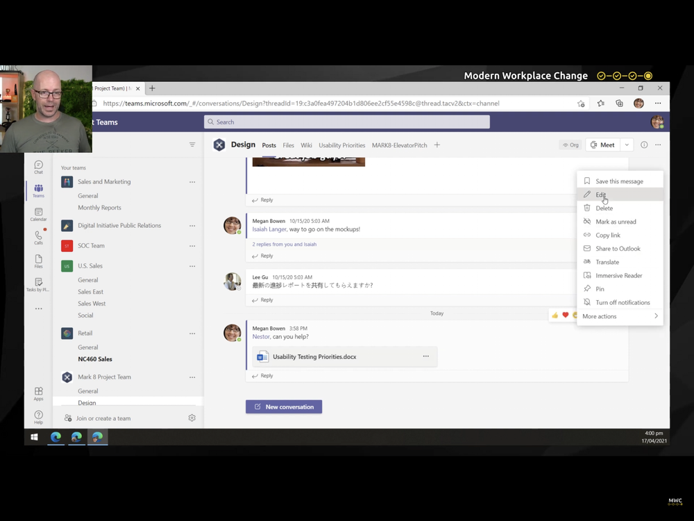 Start a conversation about a document in Microsoft Teams — Modern Work ...