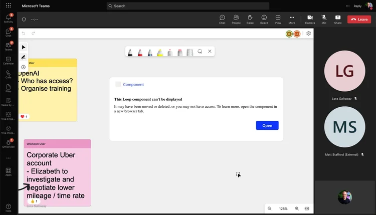 Microsoft Loop components in Word Online and Microsoft Whiteboard ...