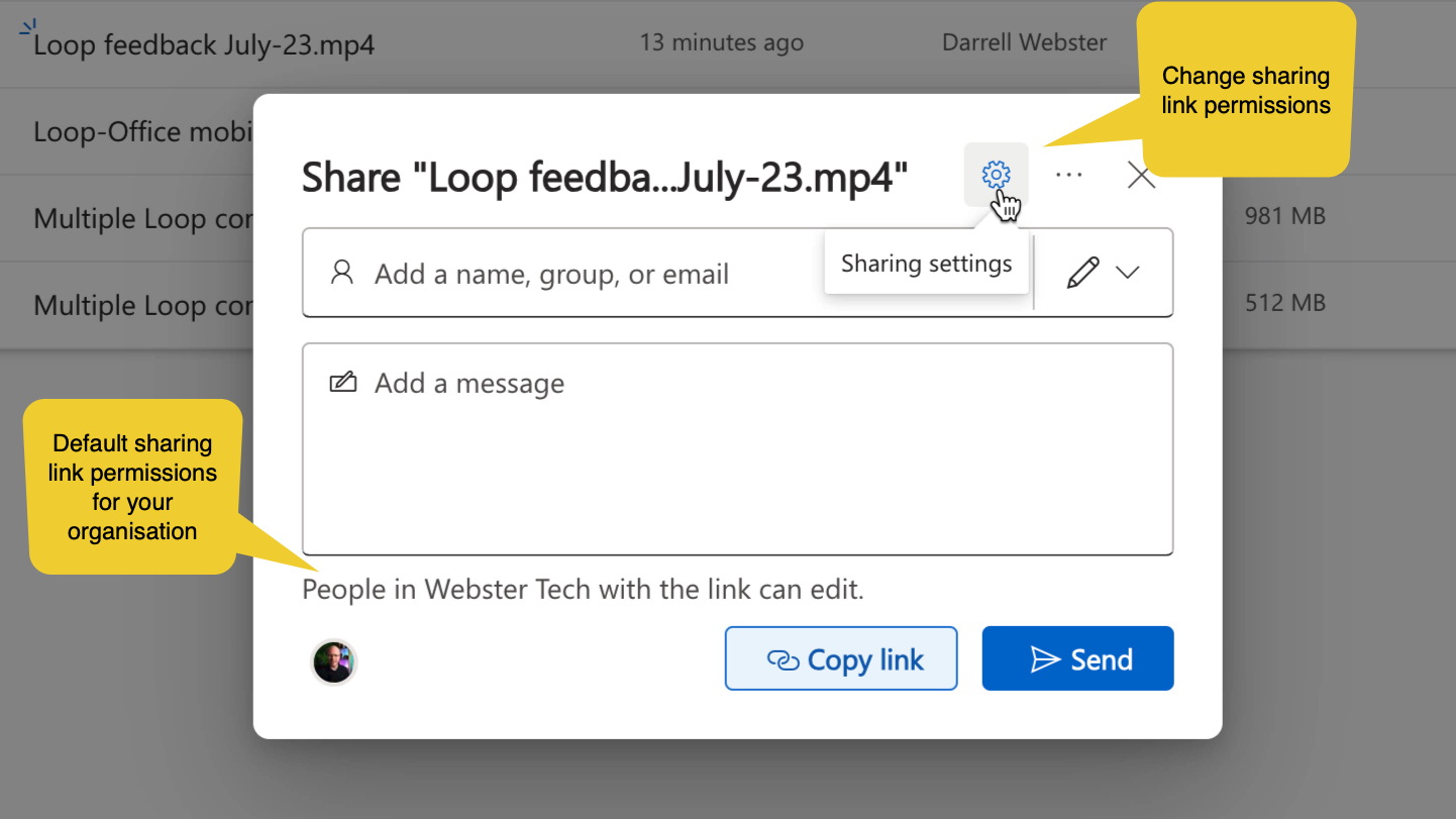 New OneDrive simplified sharing — Modern Work Mentor