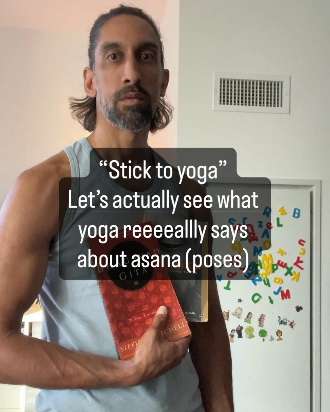 Every time I talk about lifestyle choices (like Botox, food, or even phone habits) someone says: &lsquo;stick to yoga.&rsquo;

Here&rsquo;s the thing 👇🏽

The Bhagavad Gita only talks about how to sit for meditation.
The Yoga Sutras define asana as 