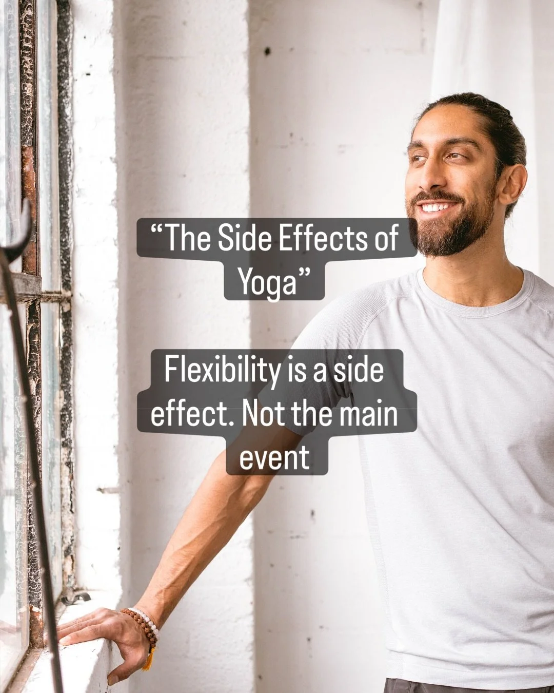You might start yoga to get flexible, but that&rsquo;s not why you keep practicing.
⁠
Your squat might get deeper. Your posture might improve. But those are just the side effects.
⁠
The real magic happens when you show up consistently. When you breat