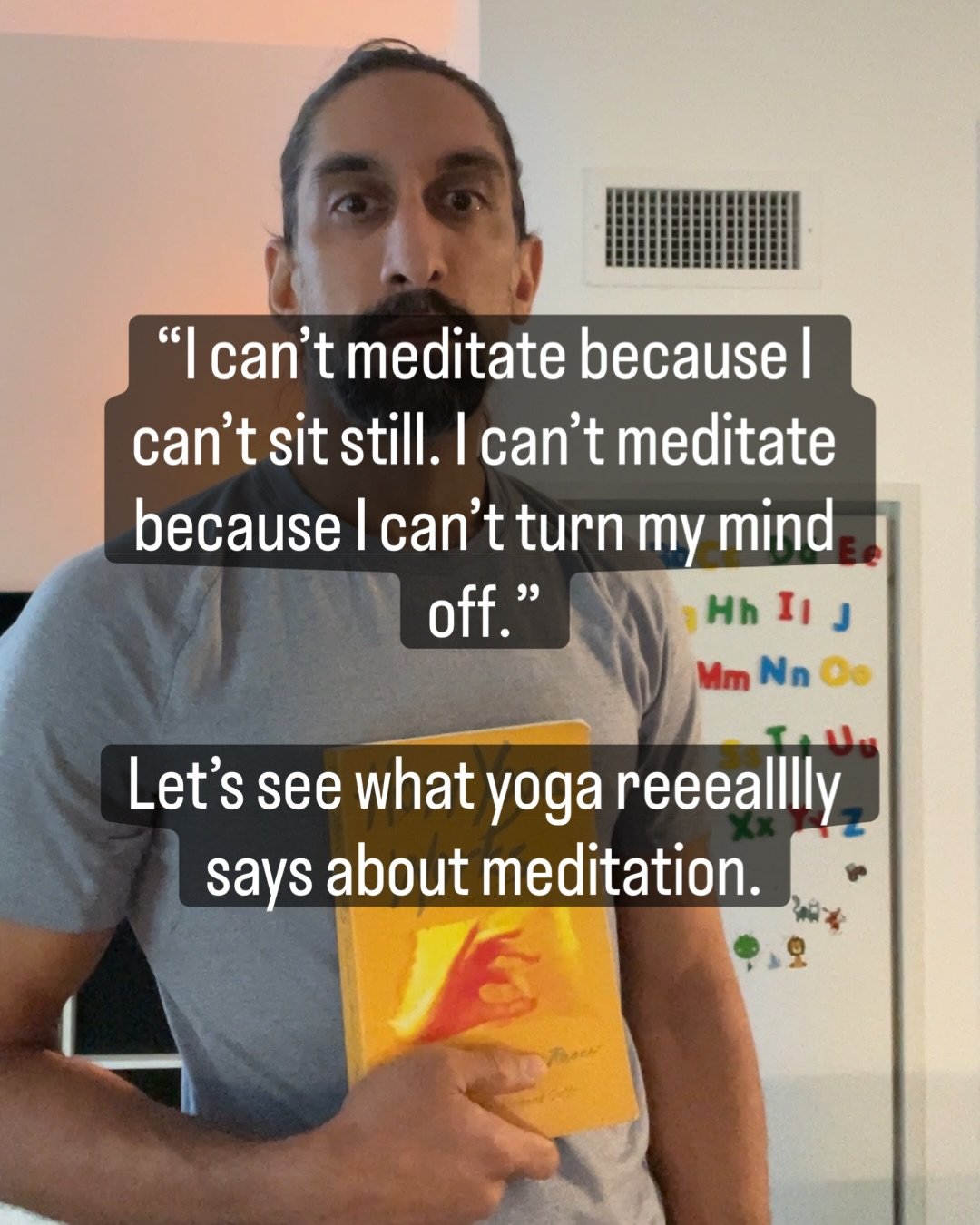 A lot of people tell me they &ldquo;can&rsquo;t meditate.&rdquo;
Their mind won&rsquo;t shut off.
Their body won&rsquo;t sit still.

And every time I hear that, I think&hellip;
good.

Yoga was never about silencing the mind.
It was about learning how