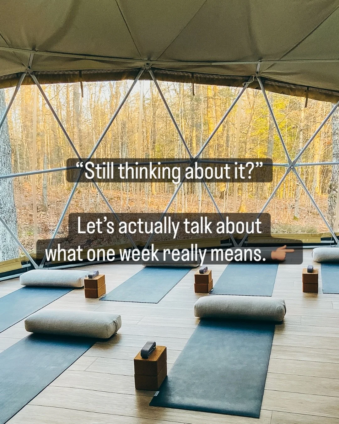 In one week, we&rsquo;ll be arriving in Algonquin for our Winter Retreat.

The cabins will be warm.
The forest will be quiet.
A small group will be settling in.

Sleeping deeper.
Breathing slower.
Moving without rushing.

What most people are craving