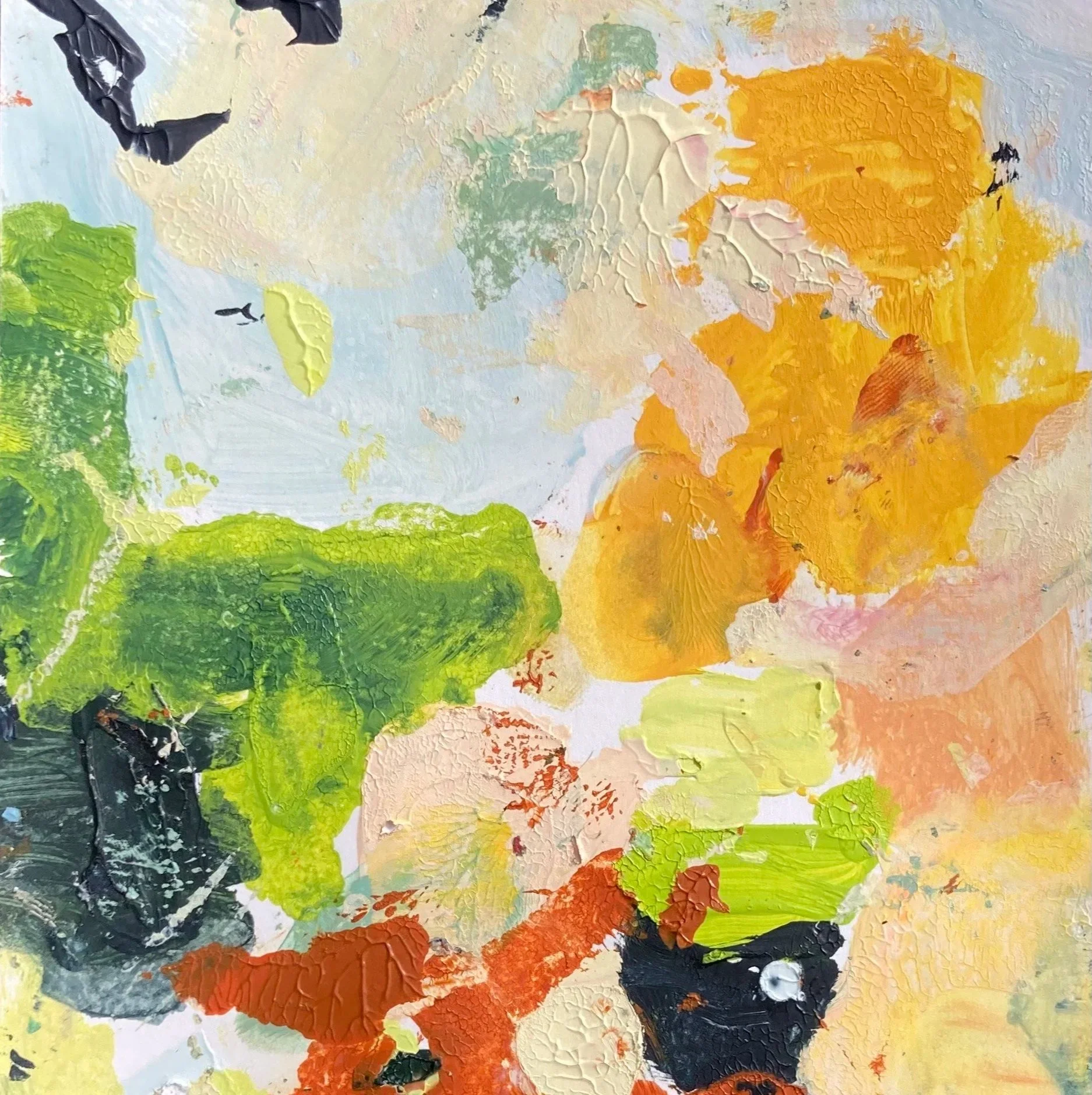 
I Climb So High the Clouds Form a Valley around My Temples 6x6 inches