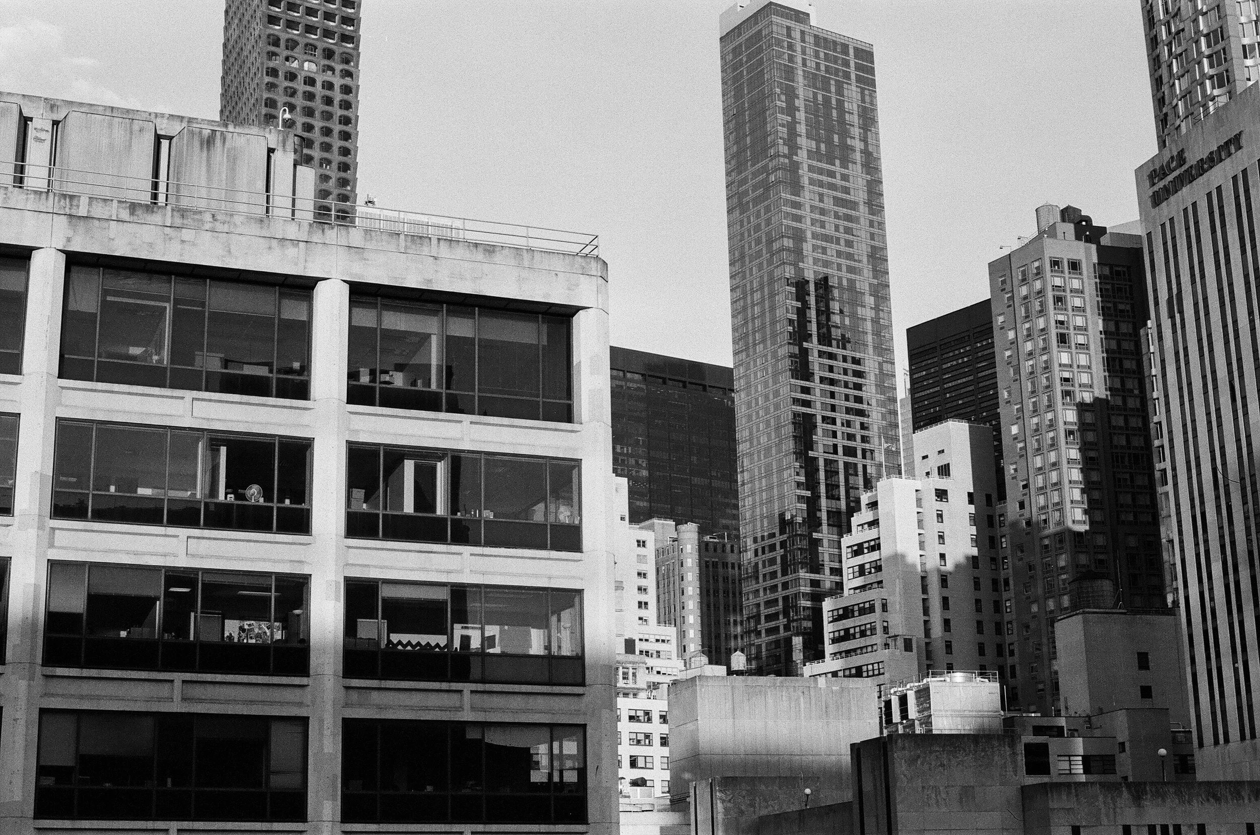 An empty office building in the Financial District.