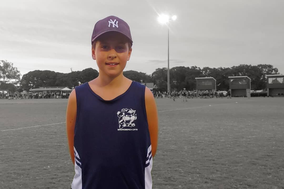 Ethan made his debut with the Broadbeach Cats today! Super proud of his resilience, teamwork and contribution.....well played mate 👊  #afl #anzacday2021