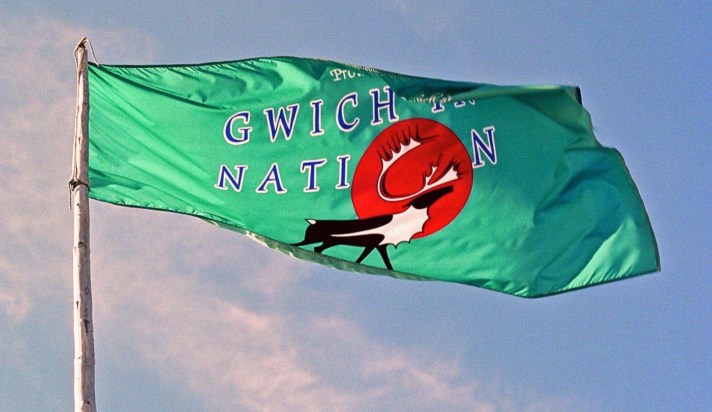The Gwich’in Nation flag with a stylized caribou.