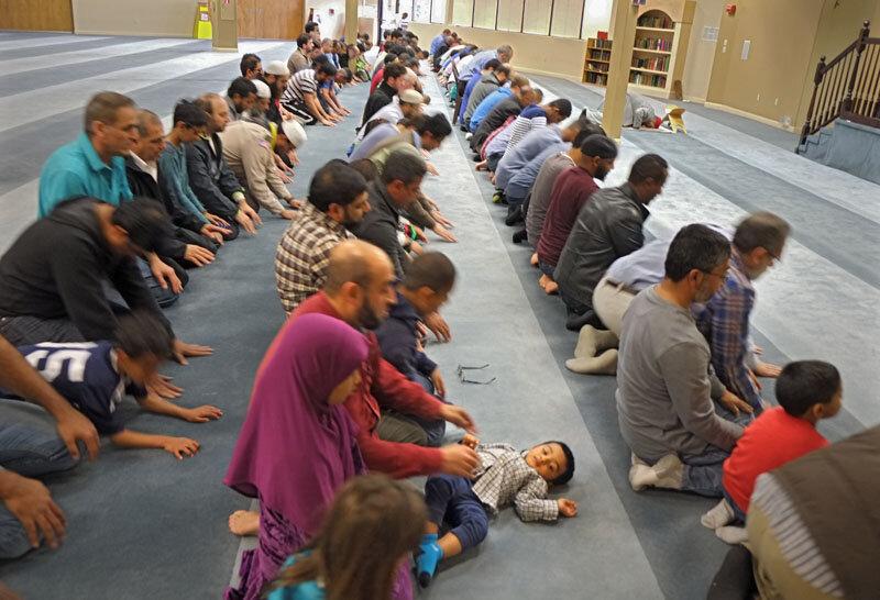  Congregants during a service at the Muslim Community Association in Santa Clara.   Photo Credit: Tom Levy 