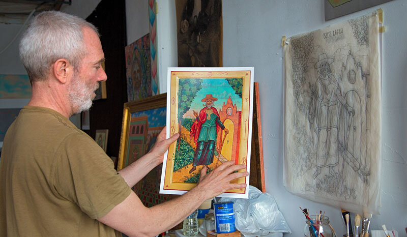 The Russian Orthodox style of iconography is both an artistic and spiritual practice for artist Sean Kramer.   Photo Credit: Molly Haley 