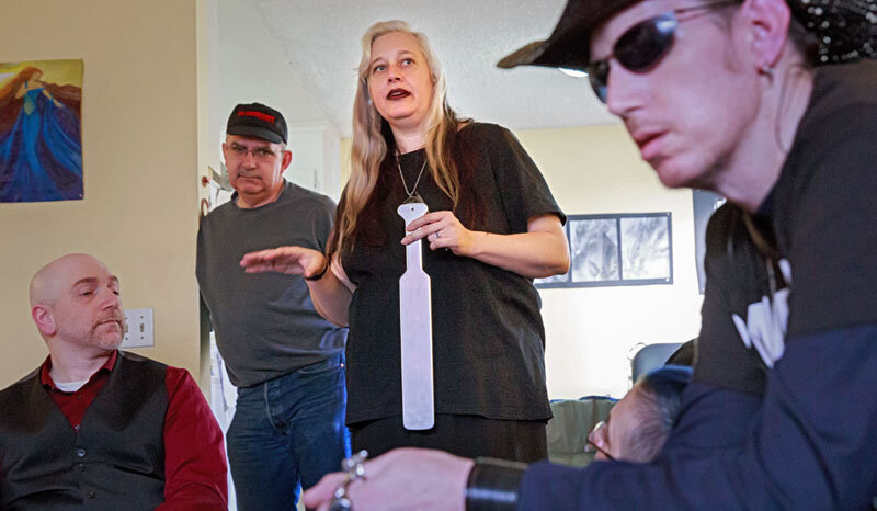  Lilith Starr, founder of The Satanic Temple of Seattle at a meeting in her home.    Photo Credit: Erika Schultz 