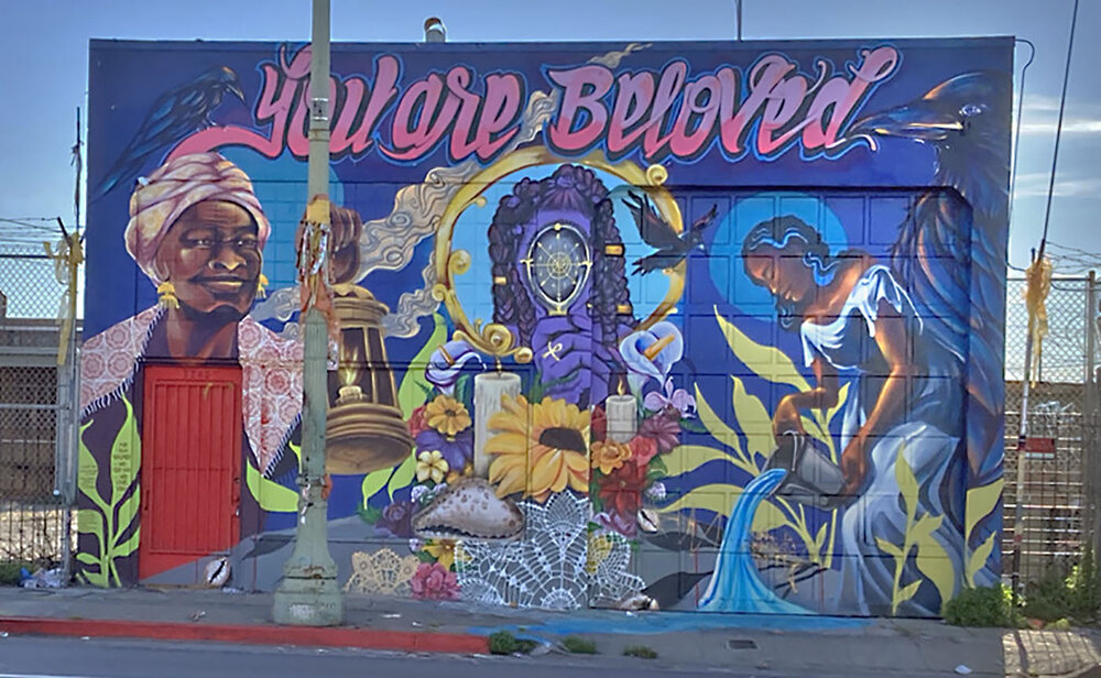 A commmunity mural inspired by Regina Evans and sex trafficked youth.