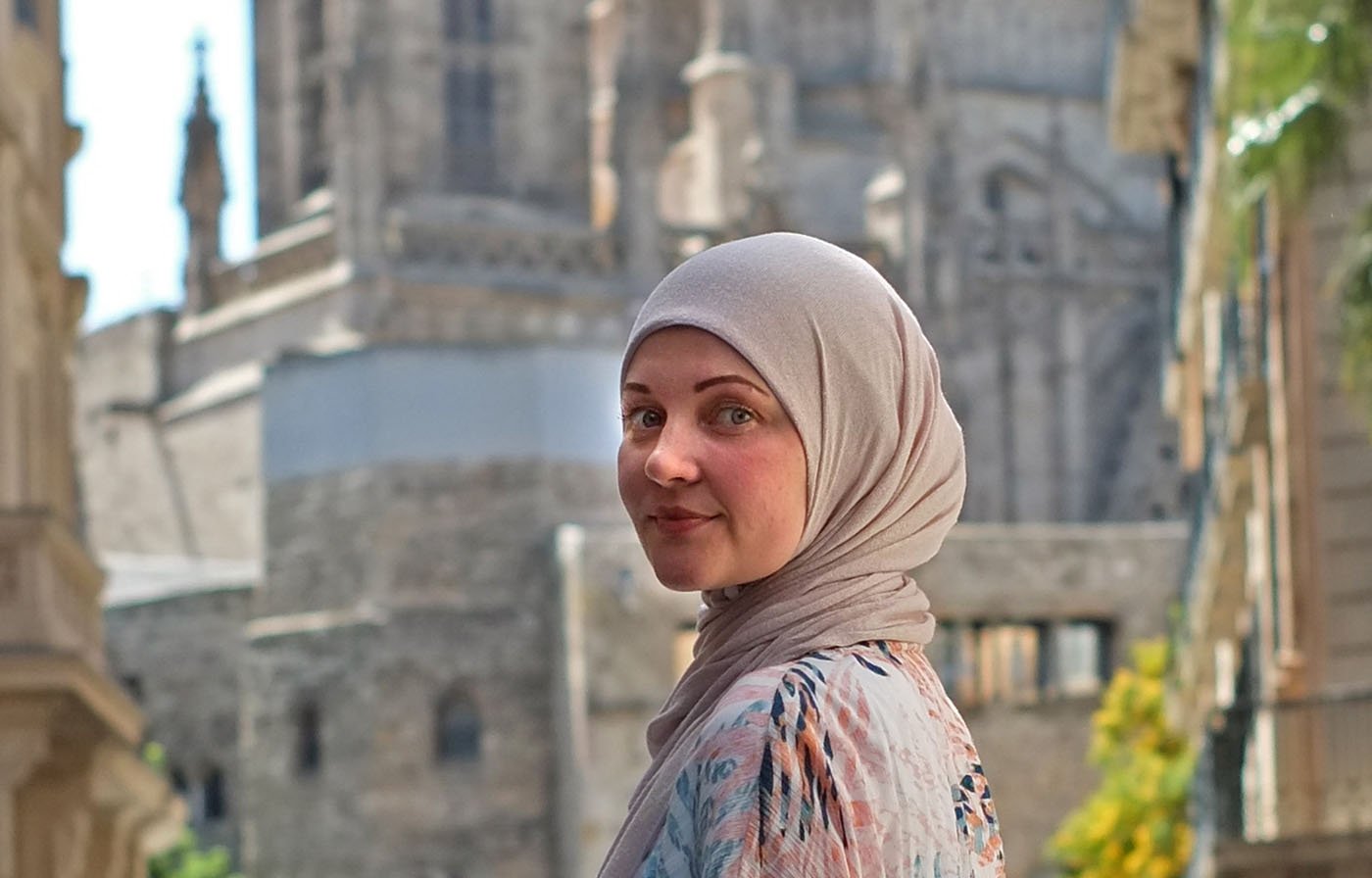 Diana Demchenko, a Muslim convert, photographed in Barcelona last year, now lives in Orange County, California.