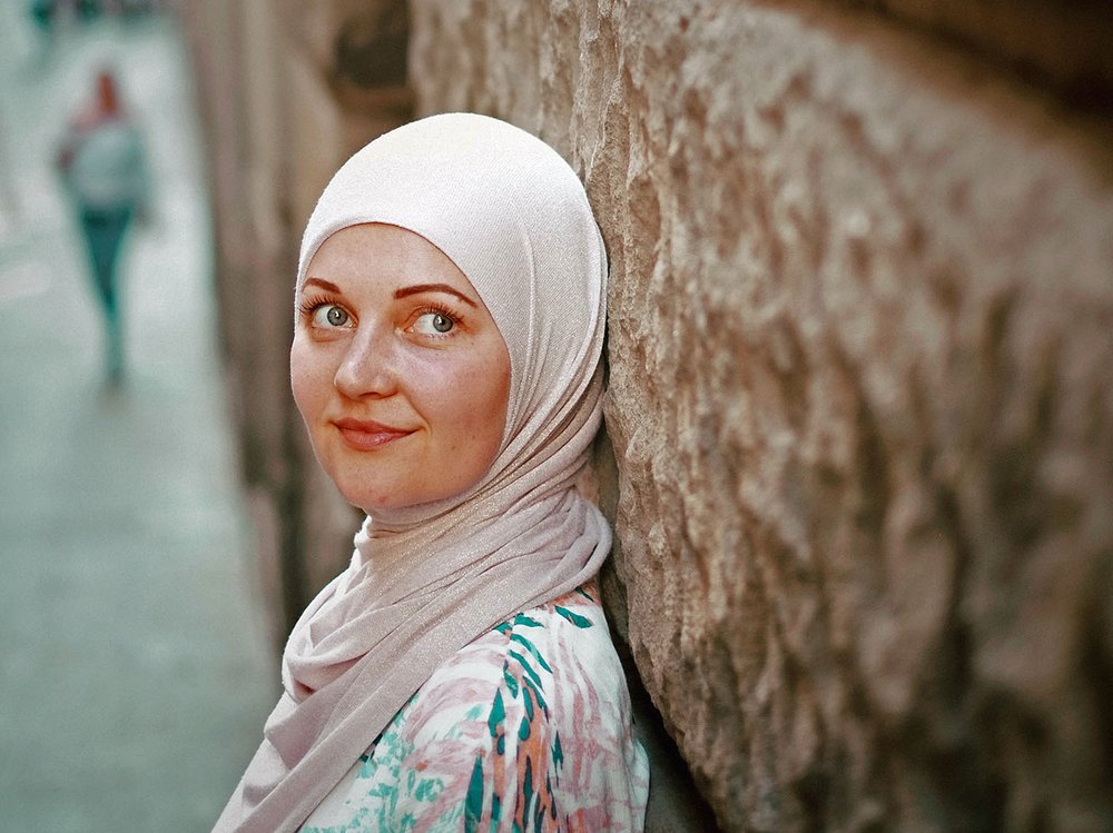 Diana Demchenko, a Muslim convert, photographed in Barcelona last year, now lives in Orange County, California. 