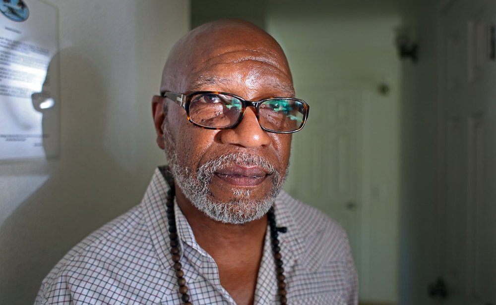 Wendell El-Amin James photographed in the Fairfield group home for formerly incarcerated men that he manages.
