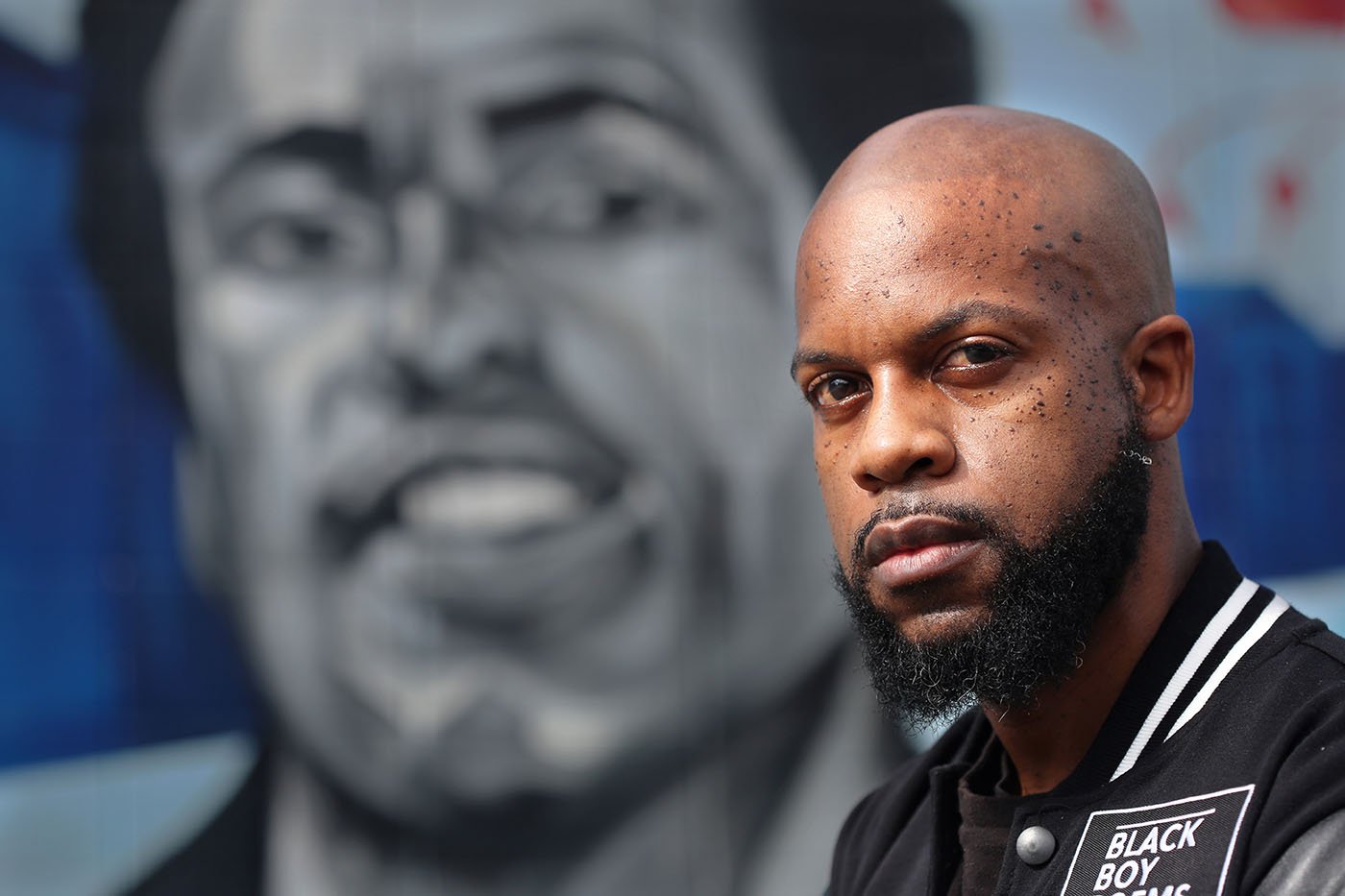 Tyson asked to be photographed in front of a West Oakland mural depicting Huey P. Newton, a famous Black Panther.