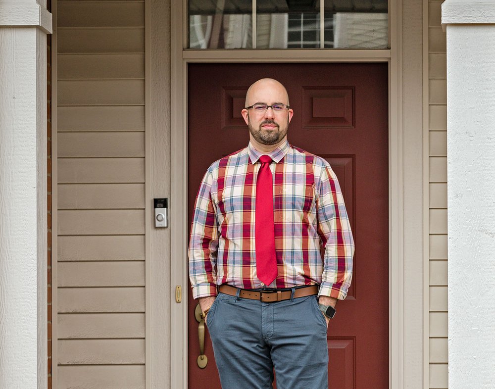 Aarón Seibert-Llera pictured outside his home in Bridgeview, Ill. on March 14, 2021. Seibert-Llera converted to Islam about twenty years ago. 