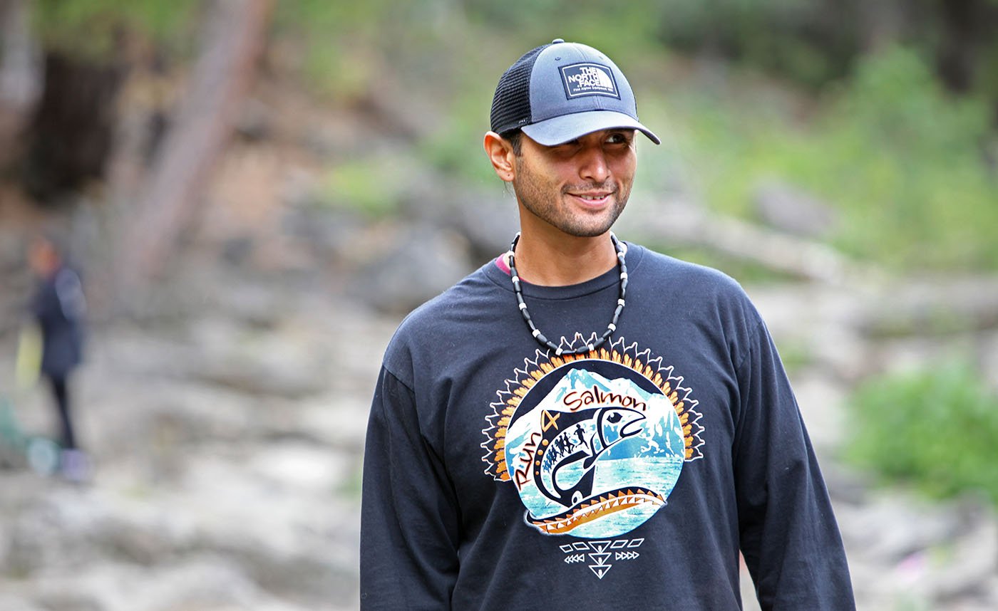  Lower McCloud River Falls, CA — Michael Preston, son of Chief Caleen Sisk.  July 10, 2019. Tom Levy/The Spiritual Edge 