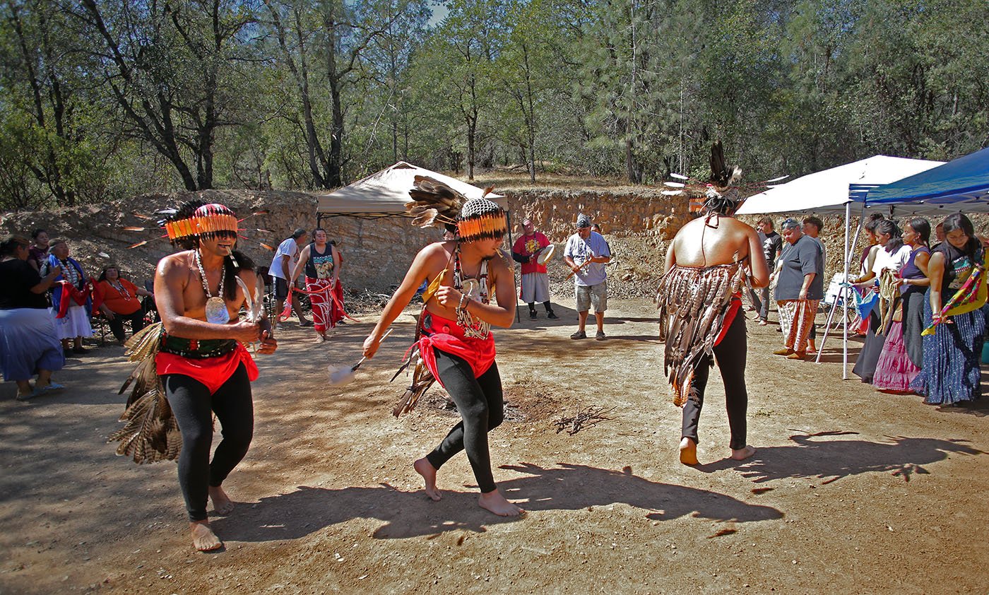  Redding, CA — In 2004, a message came down from the sacred mountains that the Winnemem Wintu should hold a war dance on top of Shasta Dam. The Winnemem Wintu now regularly include the dance as part of their spiritual work to bring the salmon home. S