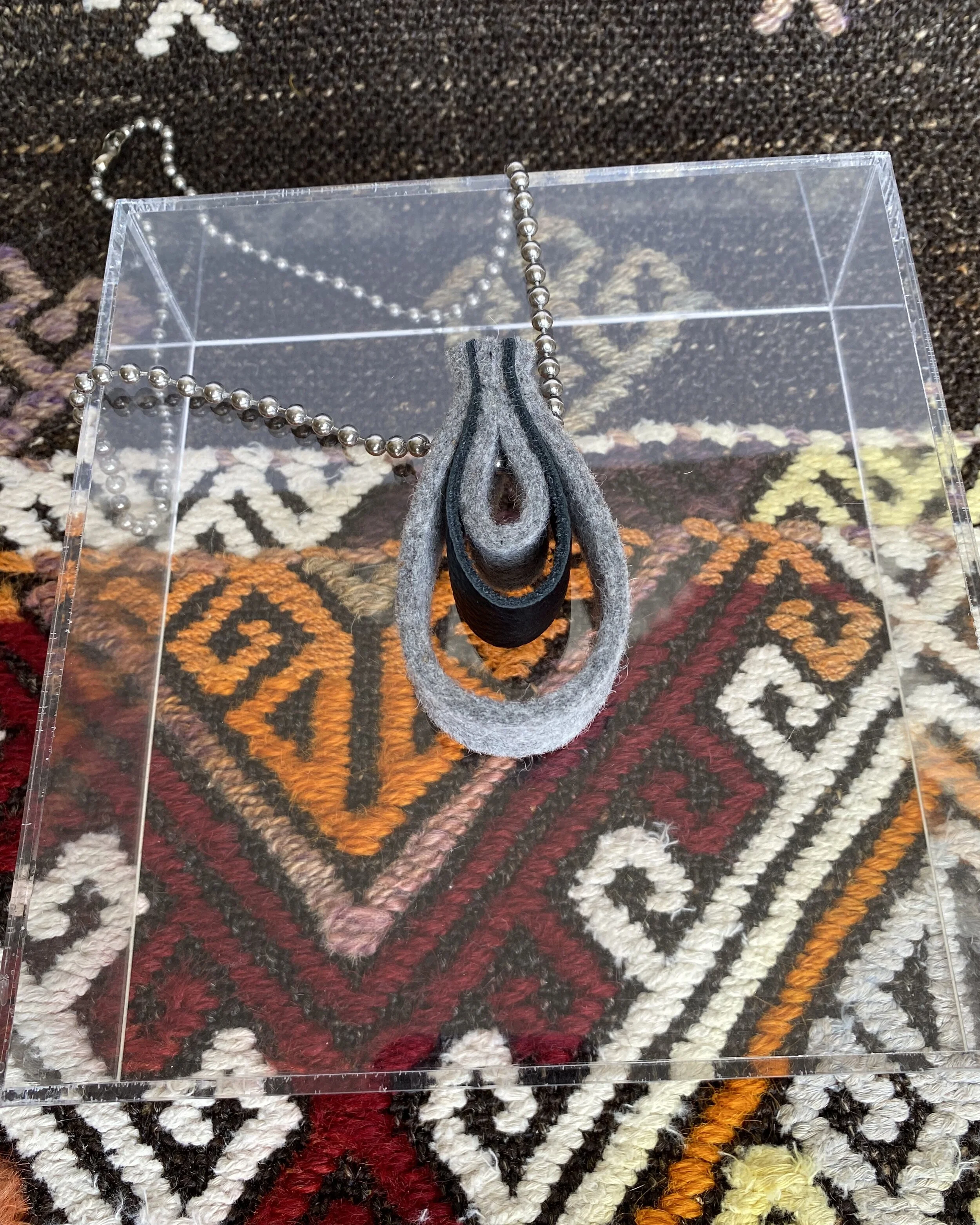 Floue ~ Wool Felt & Leather Necklace