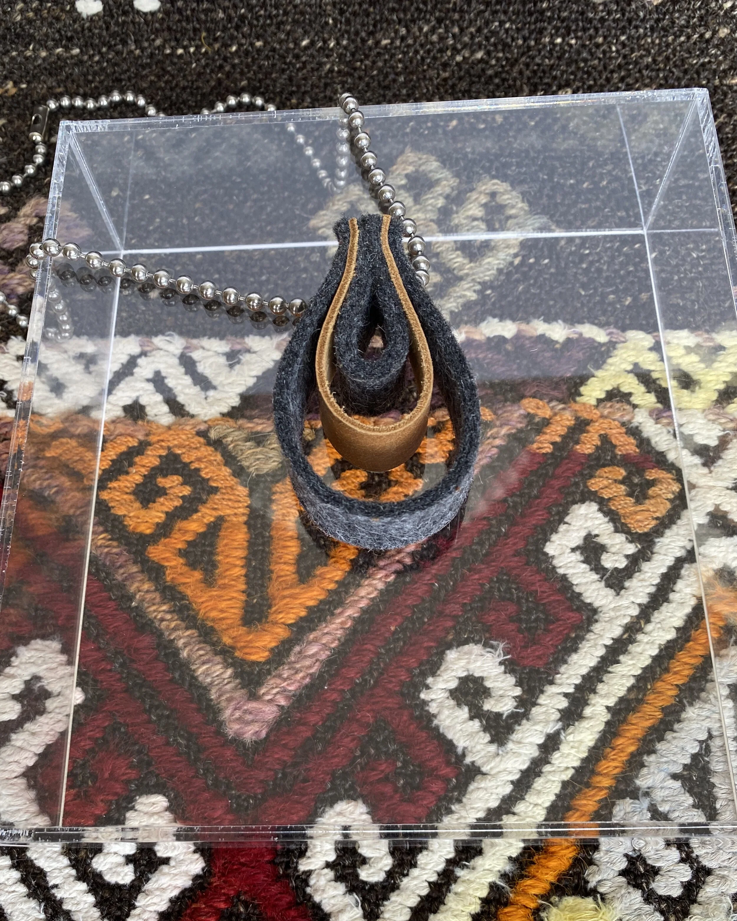 Floue ~ Wool Felt & Leather Necklace