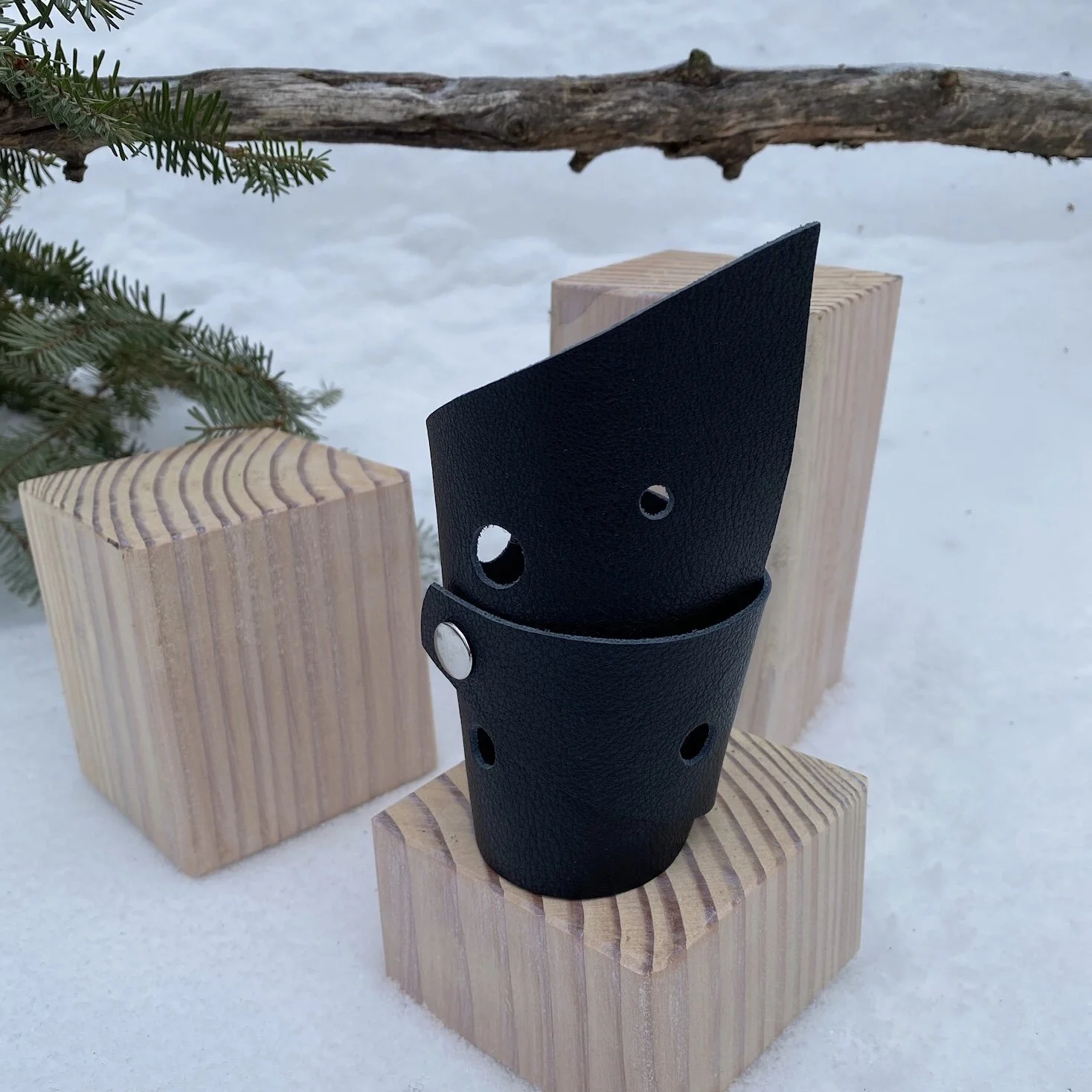 Incarceration Black Leather Cuff