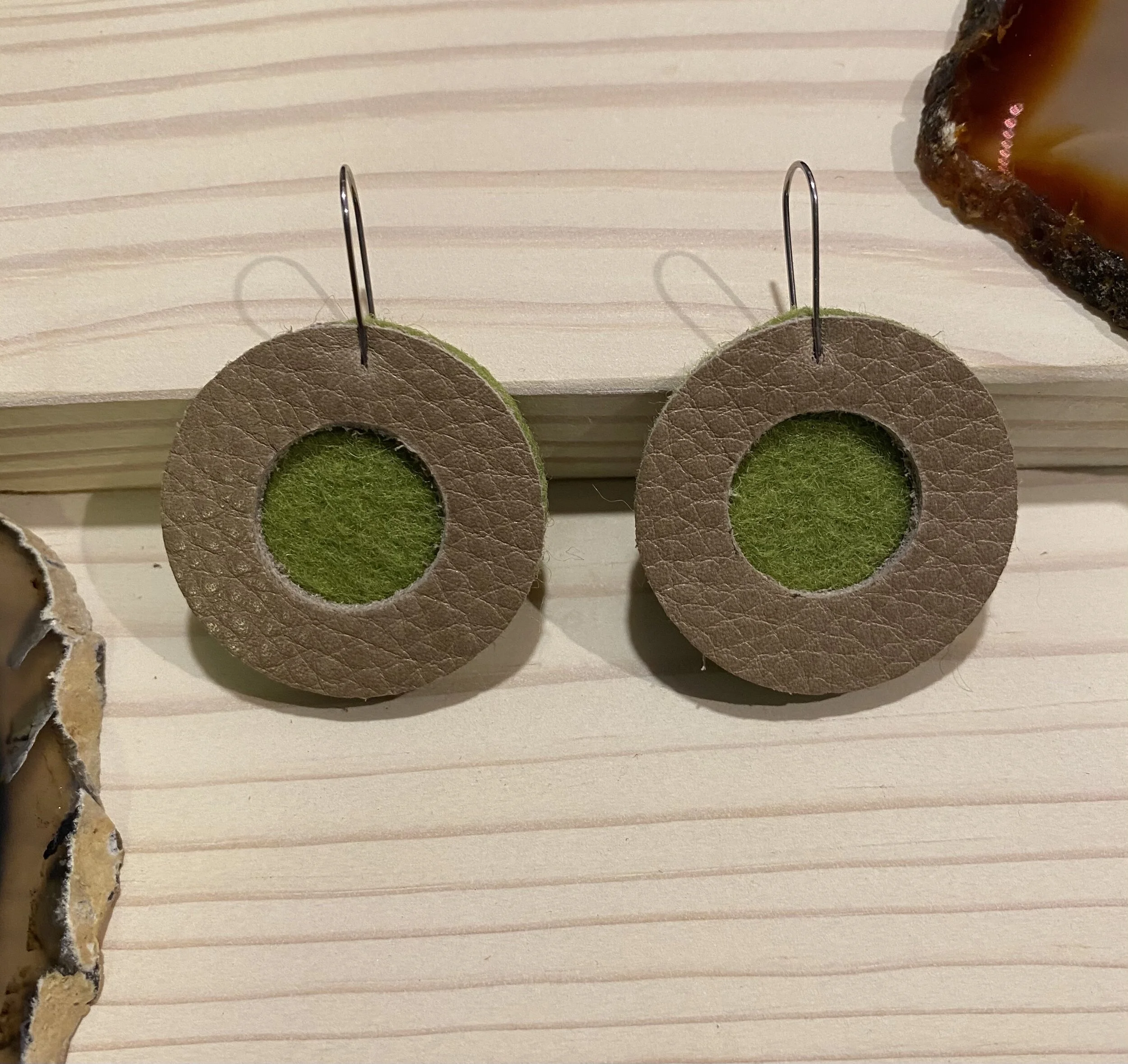 Avocado Green Contour Earring