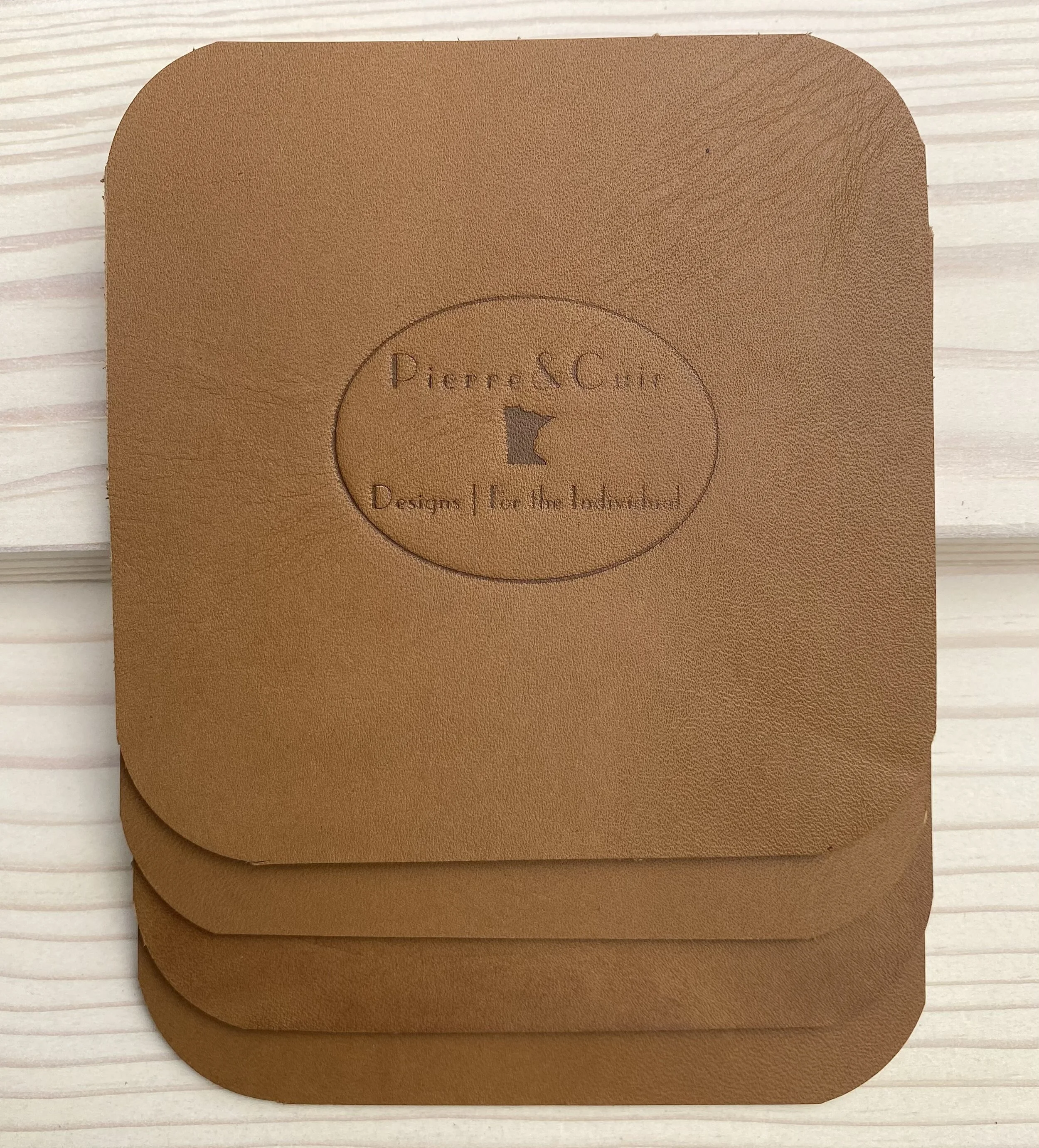 Camel Saddle Leather Coasters