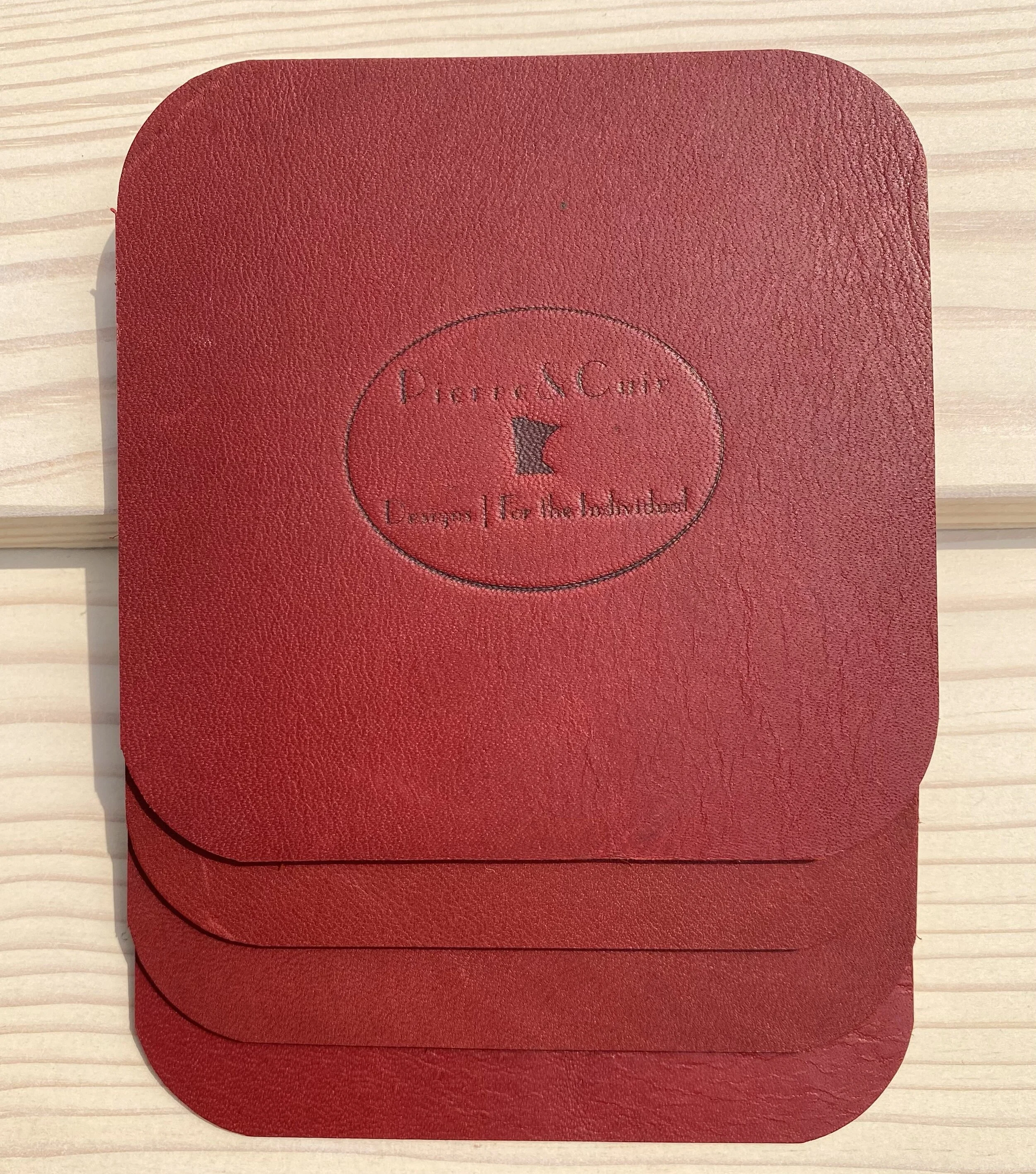 Red Saddle Leather Coasters