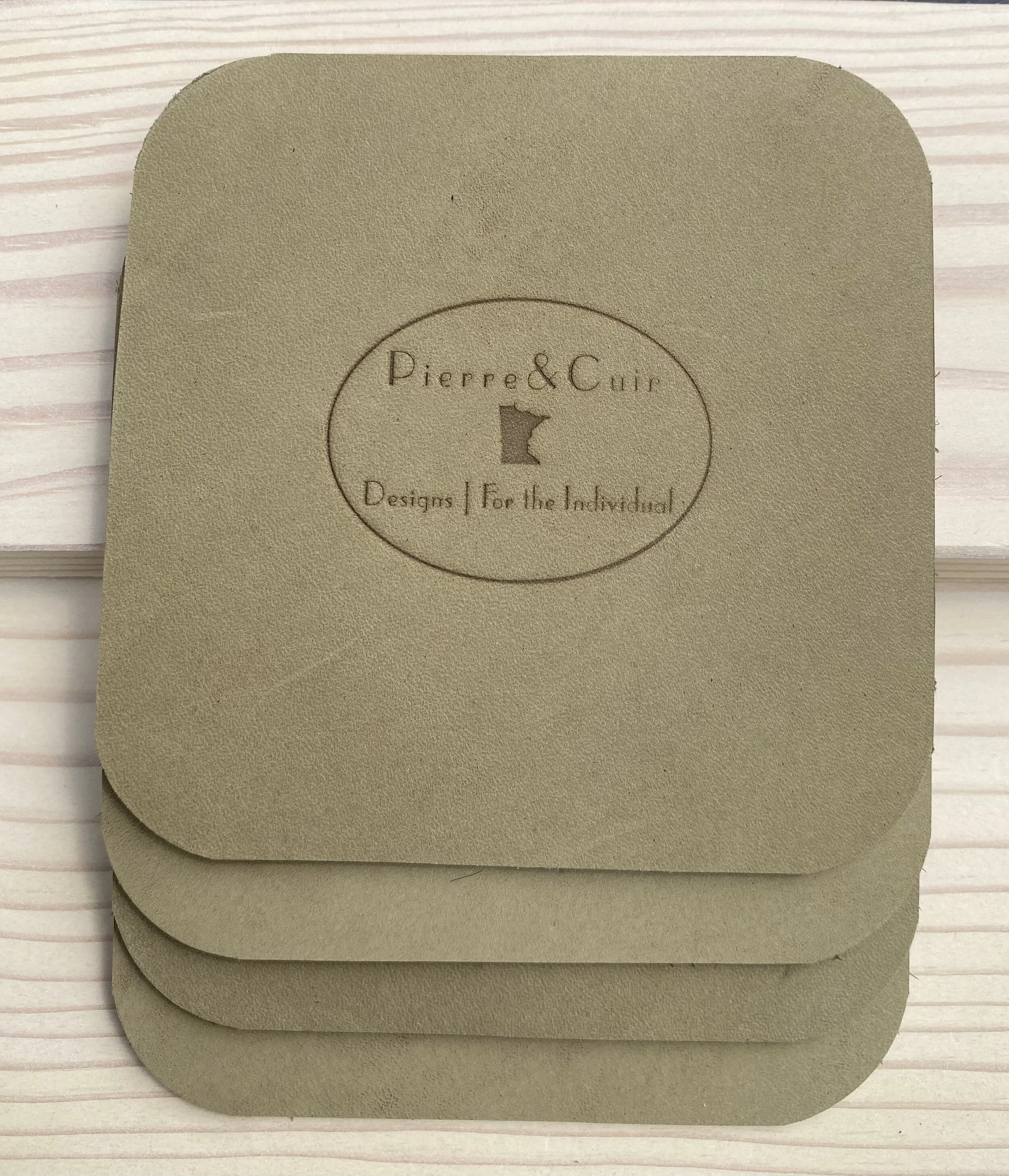 Celadon Saddle Leather Coasters