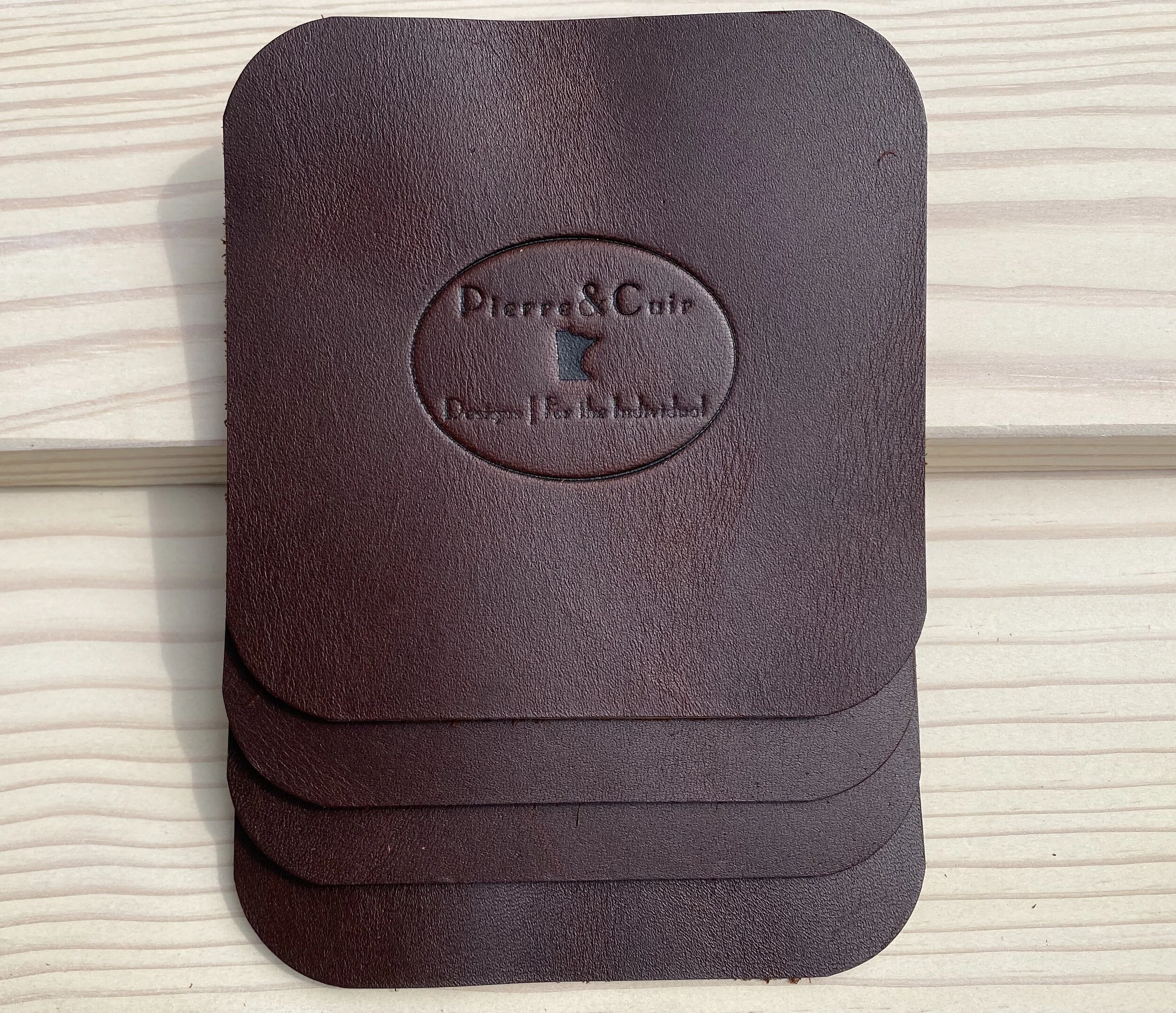 Brown Saddle Leather Coasters