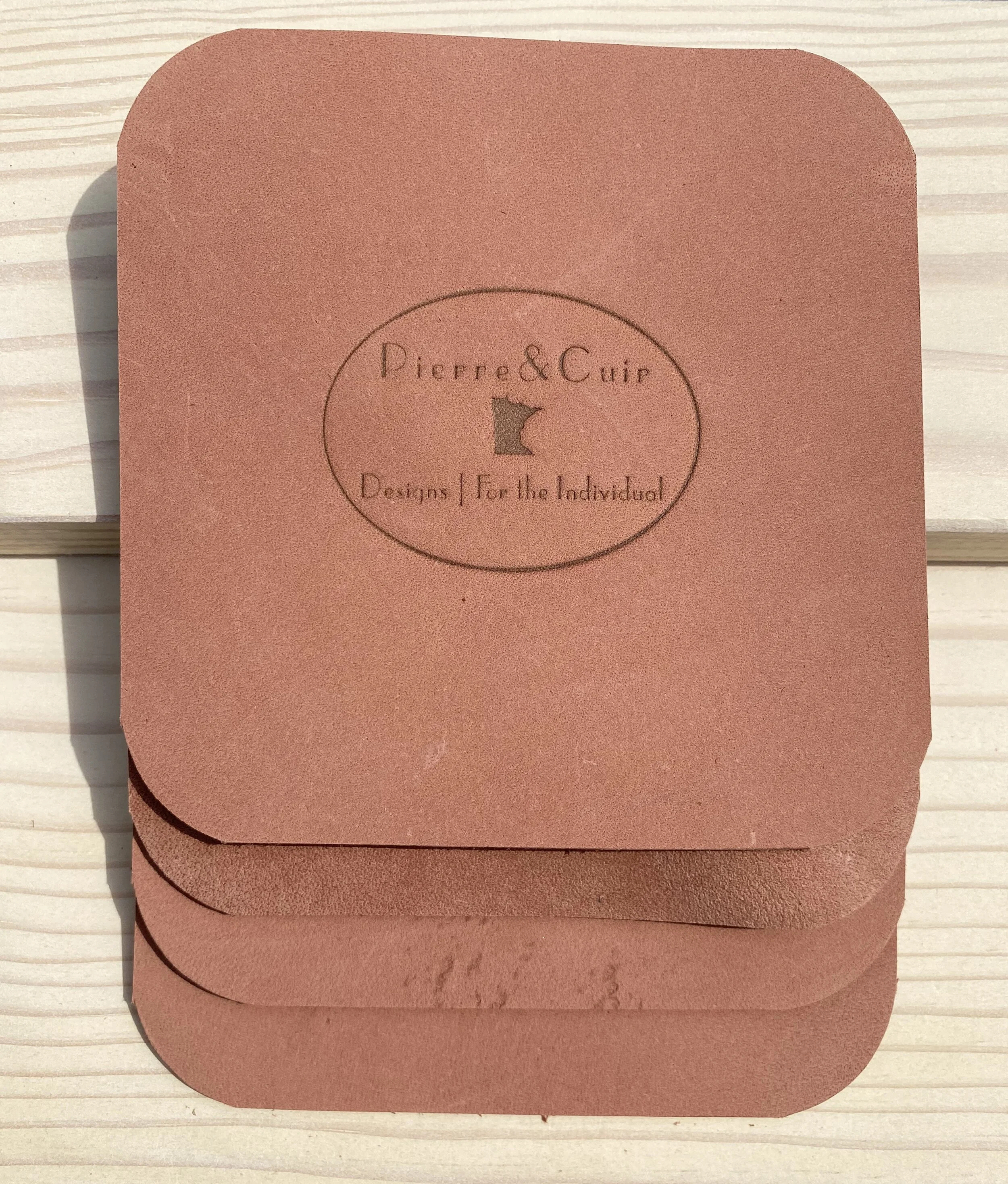 Blush Saddle Leather Coasters