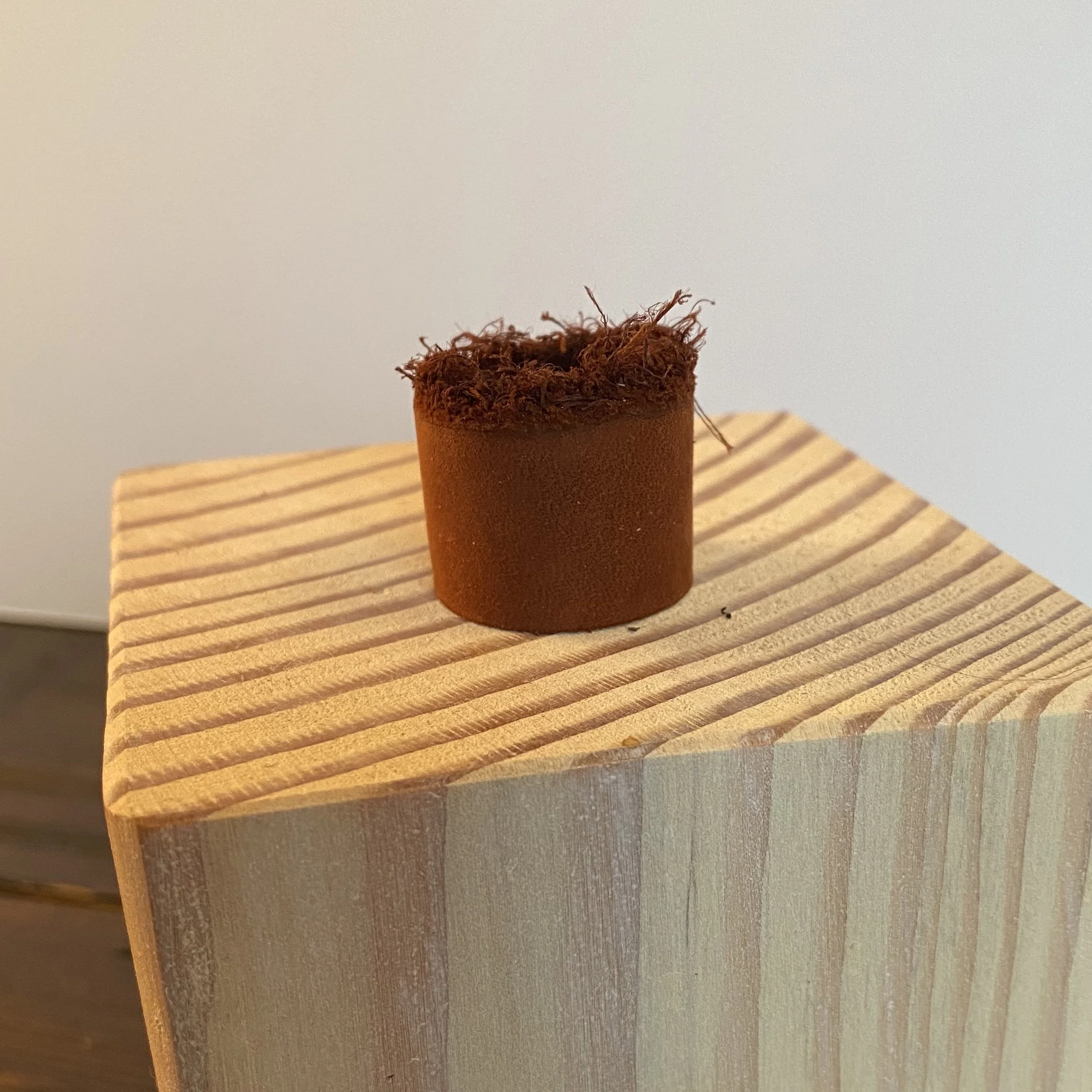 Unique Sueded Cognac Fringe Ring