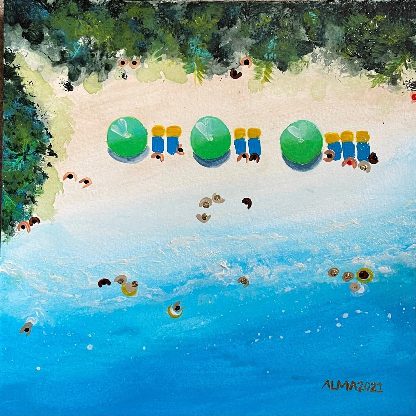 Clear Sunny Day II
Soak up the ☀ while you enjoy the 🌴🌴🌴 breeze!🌊💚💙

Acrylic Original Painting
190 x 190mm 
Aperture Image Size
Framed
345 x 345m total size
Signed on the front &amp; back
&bull;
&bull;
&bull;
&bull;
#islandart #art #artist #isl