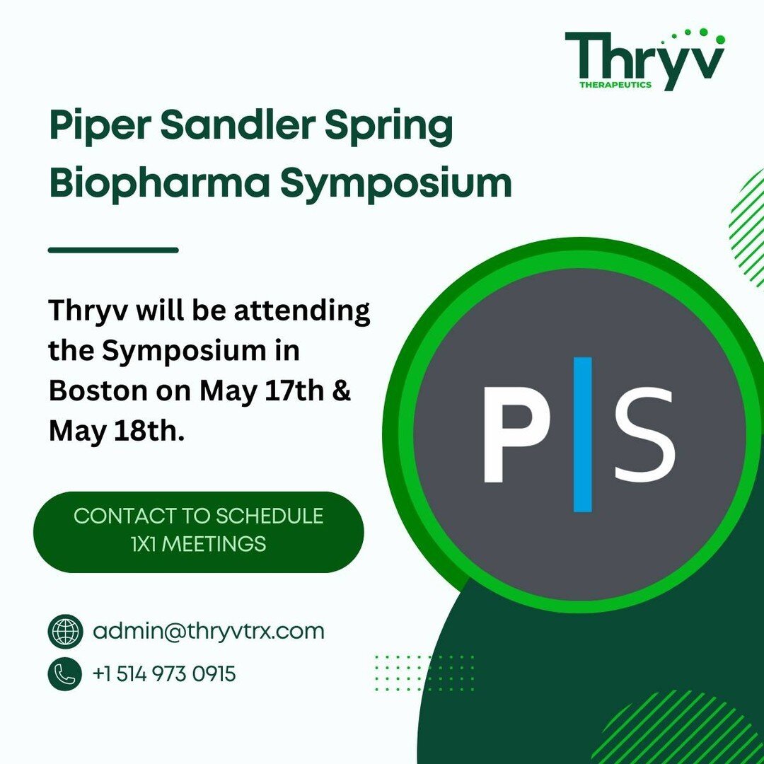 Join us for 1x1 meetings during the Piper Sandler Spring Biopharma Symposium in Boston on May 17th and 18th. We're excited to connect and discuss how we can collaborate to drive innovation in the biopharma industry.💚💡 #PiperSandlerSymposium #Biopha