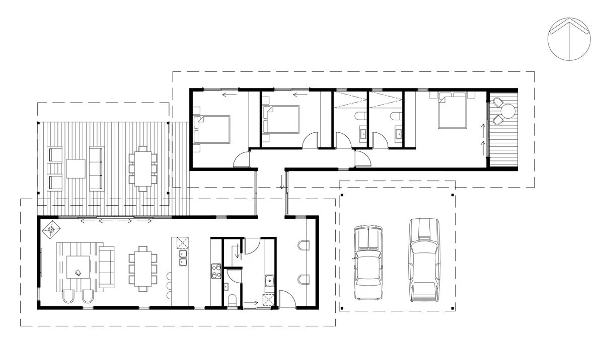 The Deck Margaret River holiday home floor plan.