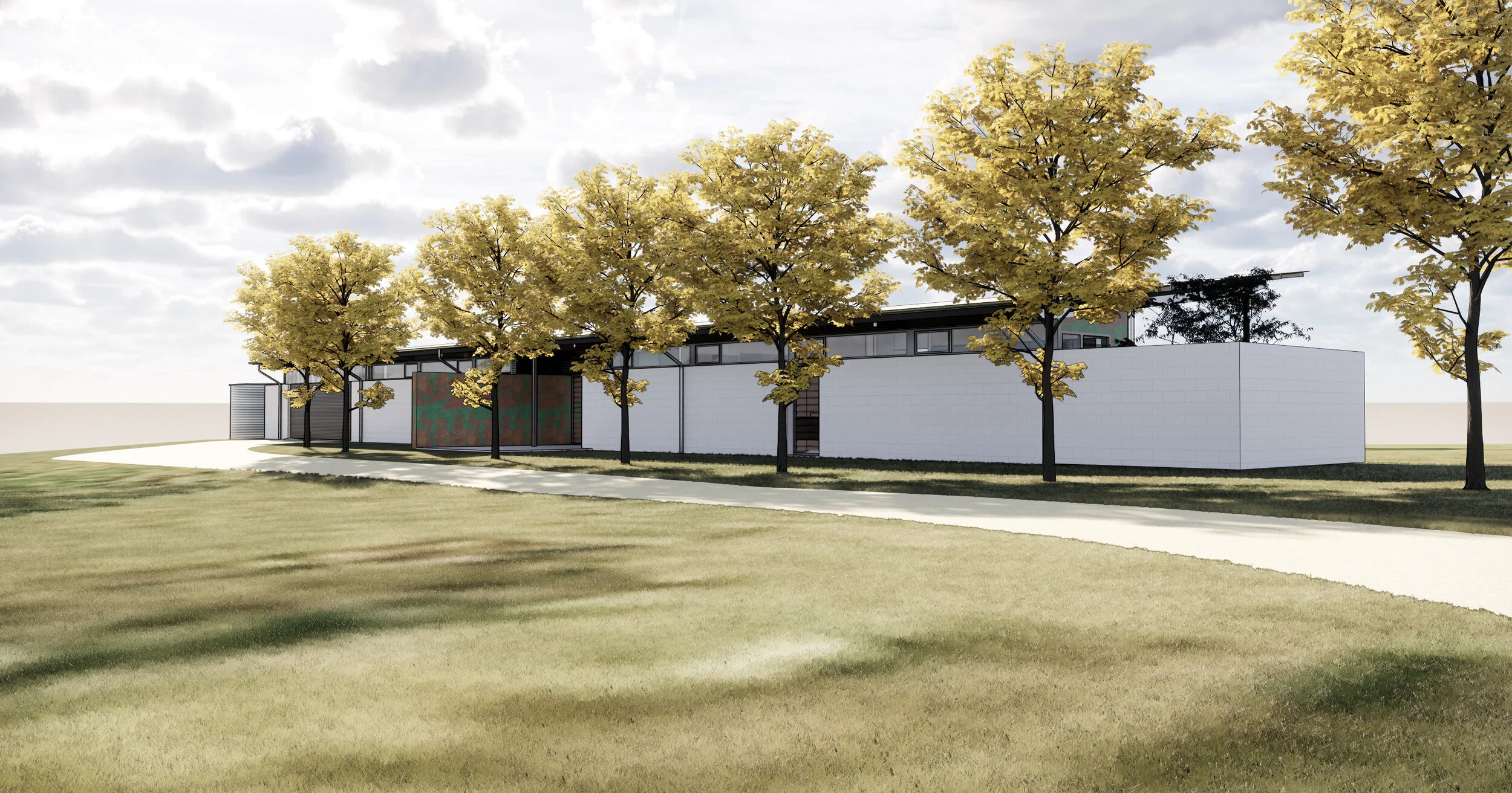 Building Design-Custom Home Design-Passive Solar Home-Energy-Efficient Housing-View from approach of face block wall.jpg